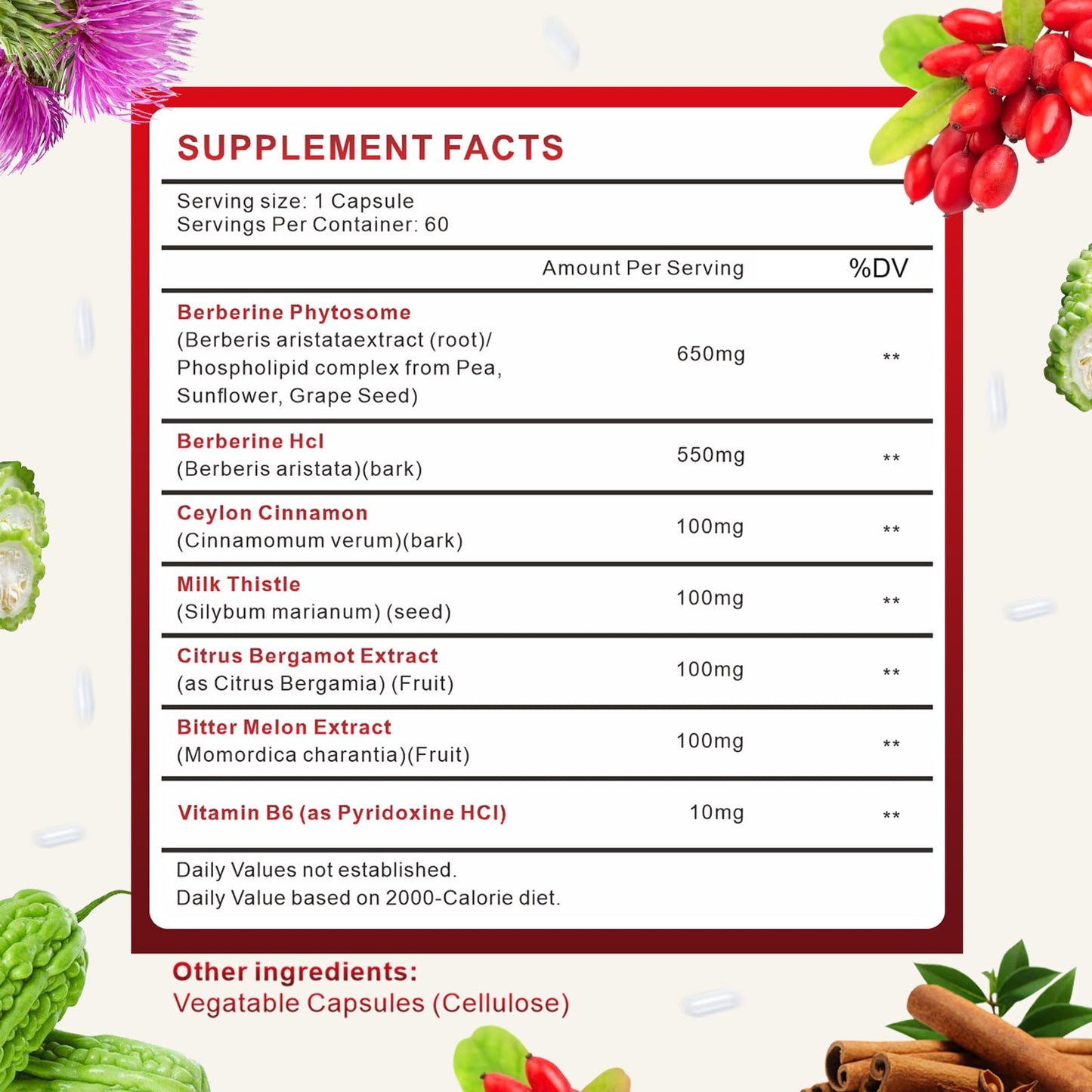 Spliferkou 7-in-1 Berberine Phytosome with Ceylon Cinnamon Capsule 120 Capsules