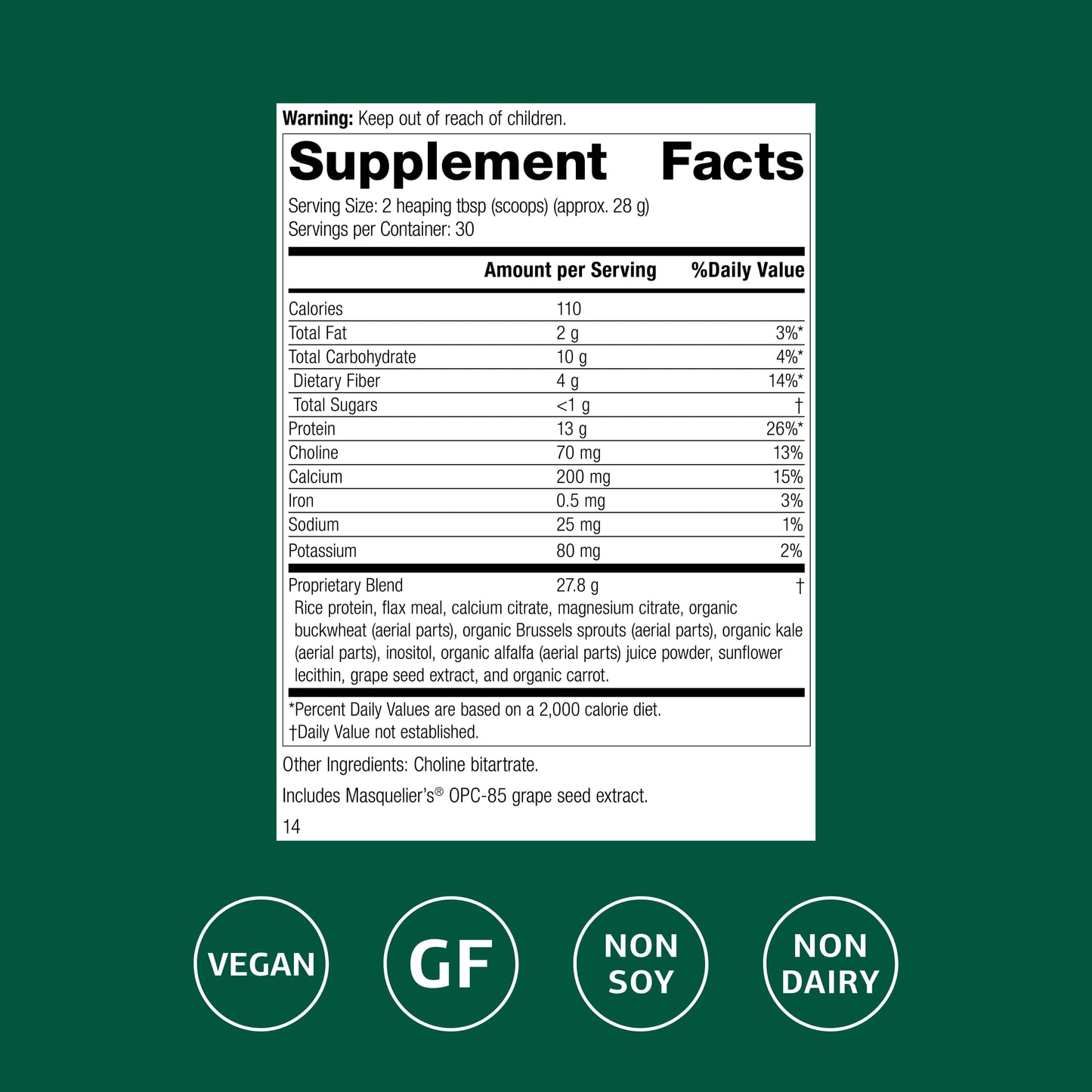Standard Process Inc. SP Complete Dairy-Free Rice Protein Powder, 32 Servings