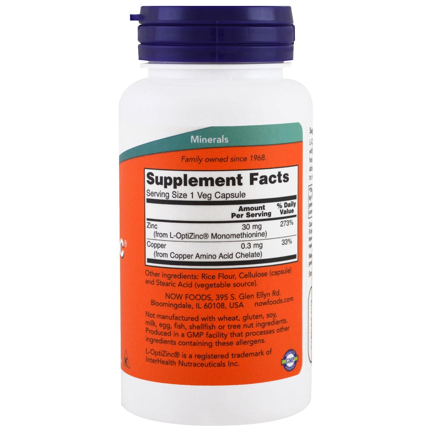 NOW Foods Opti L-zinc 30mg Capsules, 300 Capsules
