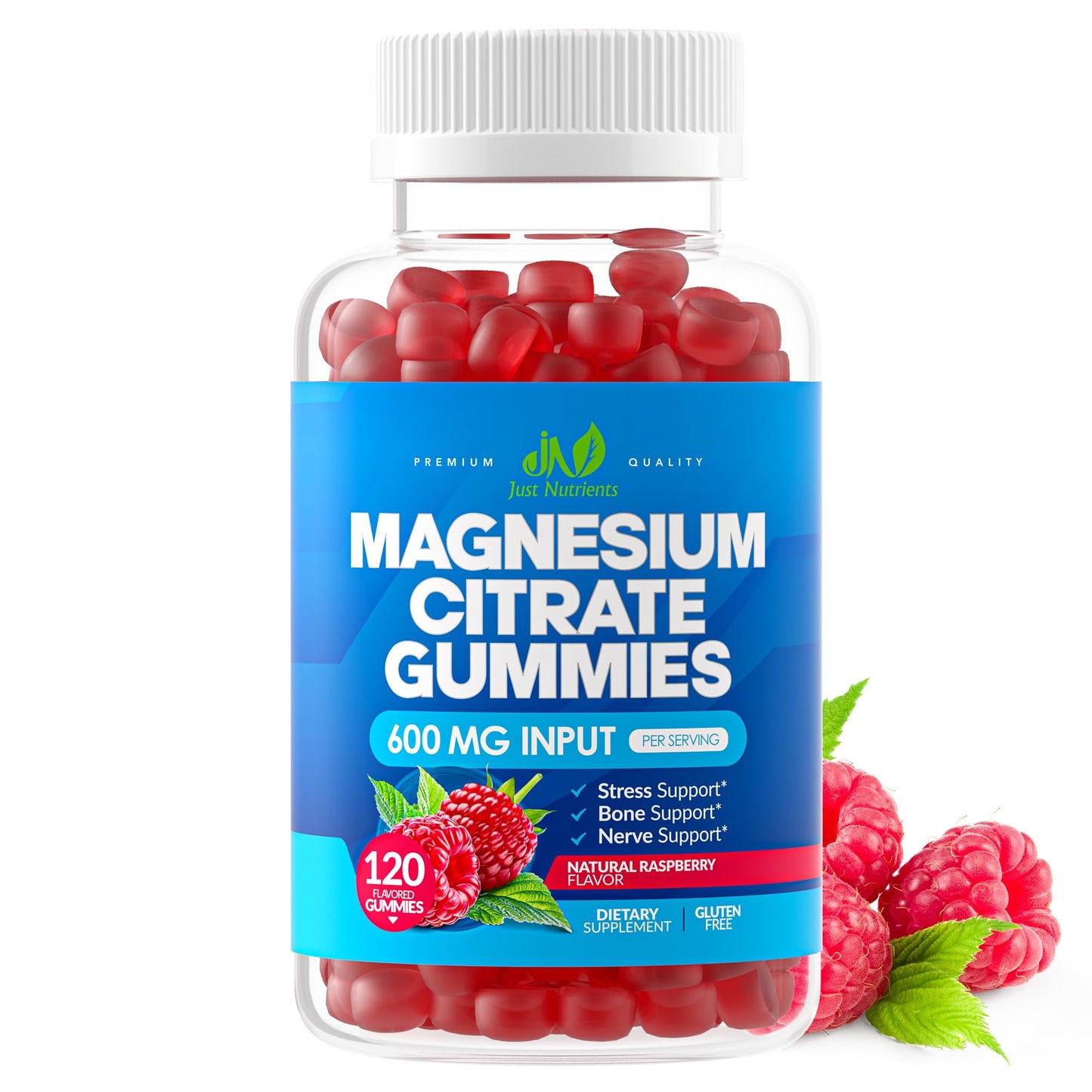 Just Nutrients Magnesium Citrate 600mg Gummies, 120 Count
