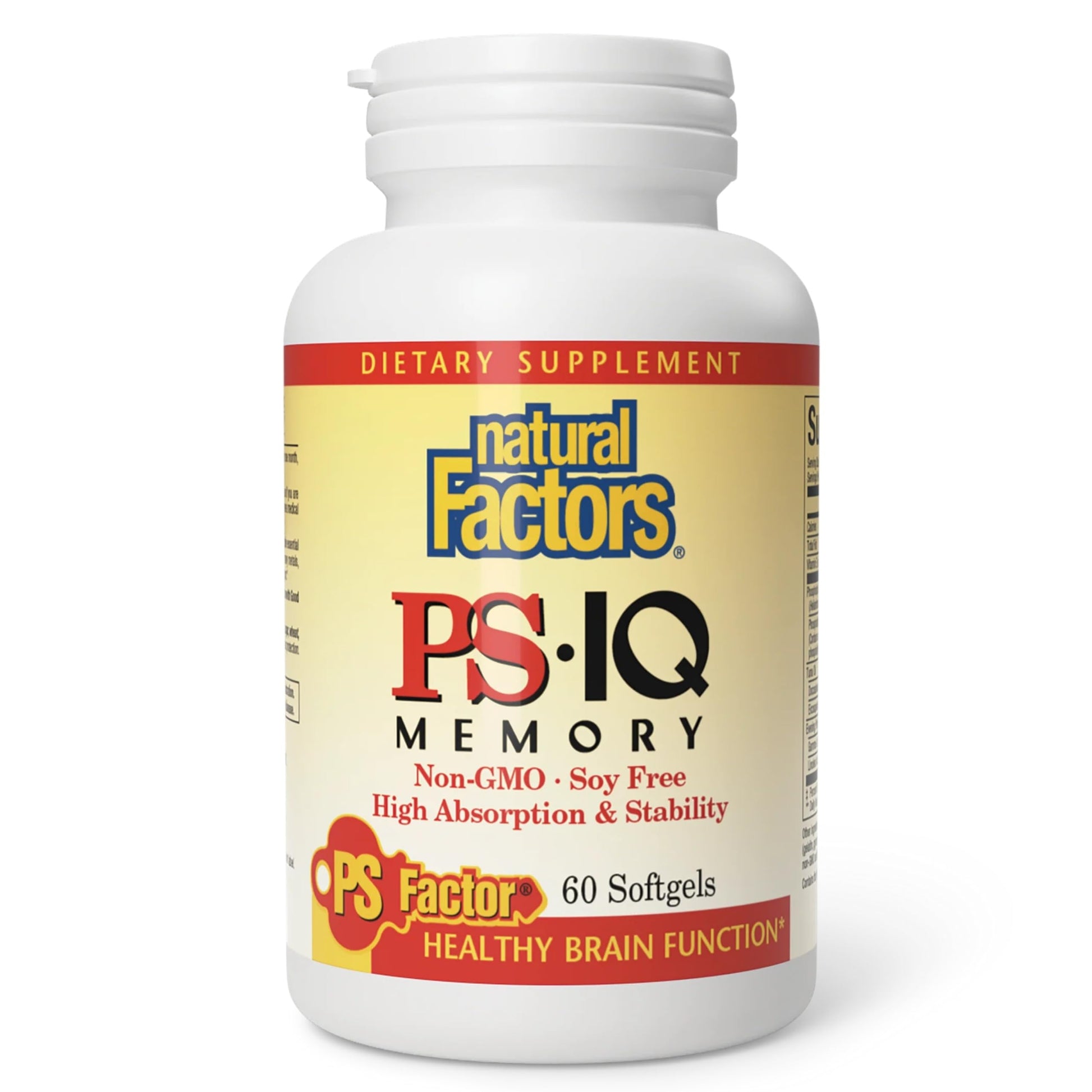 Natural Factors PS-IQ Memory 25mg Softgels 60 Count