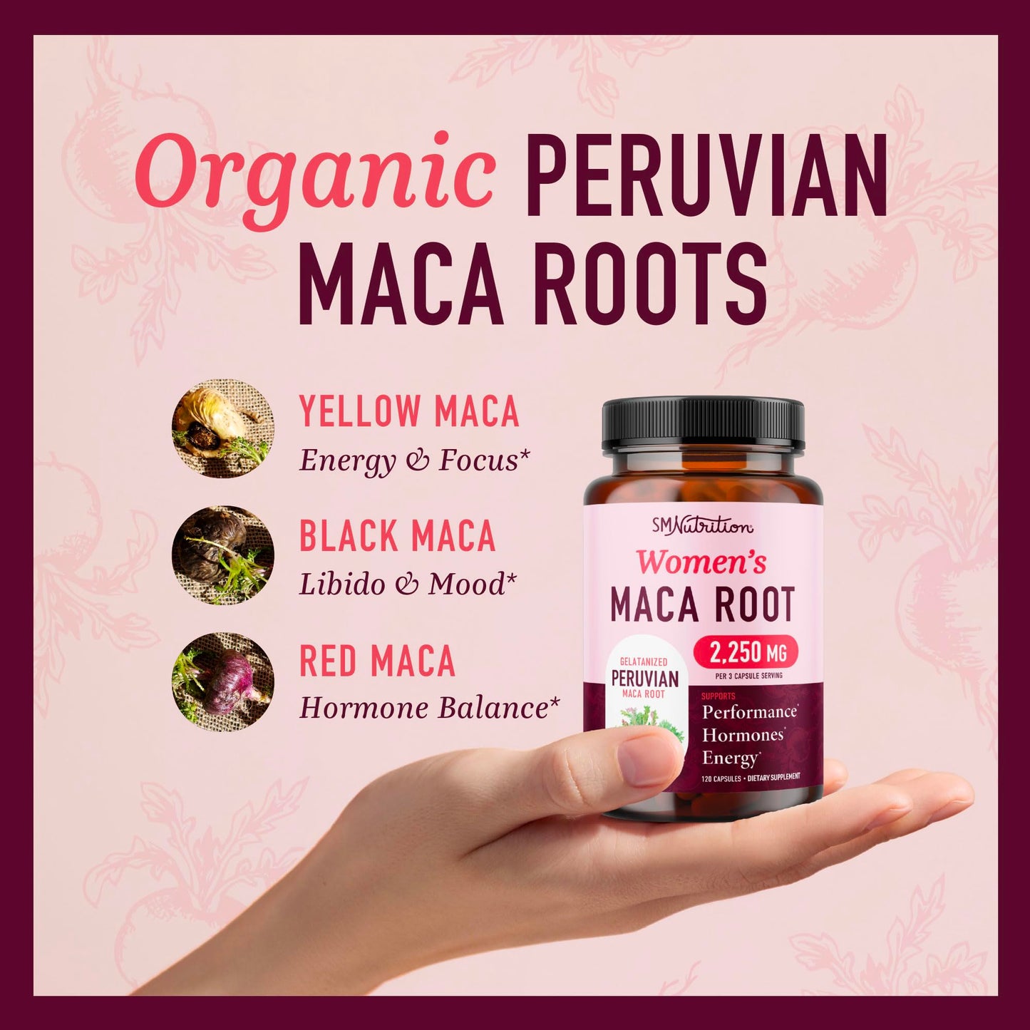 SMNutrition Organic Maca Root 120 Capsules