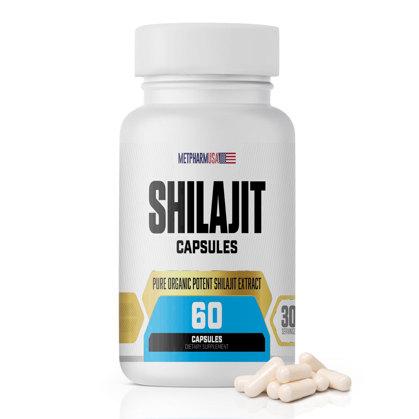 MetpharmUSA Shilajit Supplement Capsule, 60 Capsules