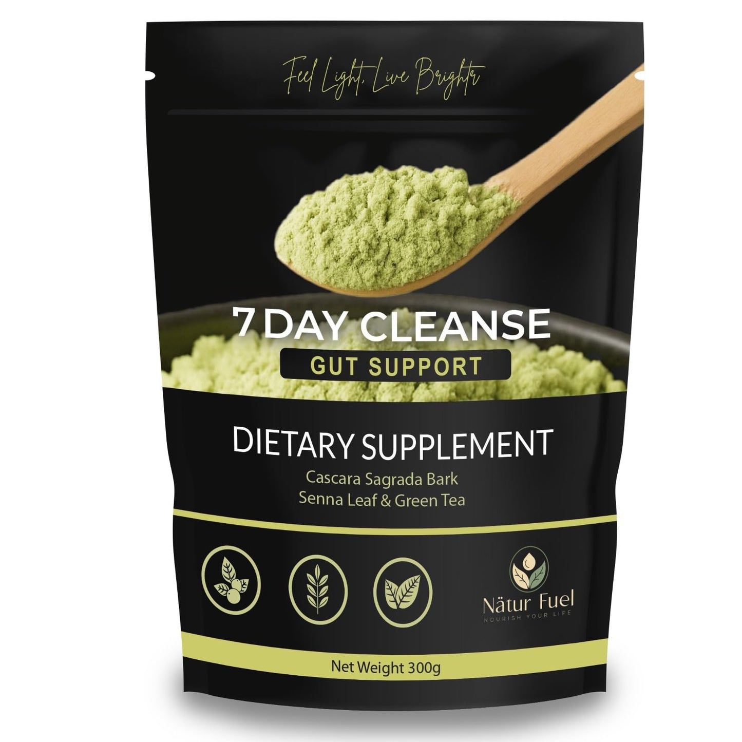 Generic Nätur Fuel 7 Day Cleanse Natural Digestive Cleanse Supplement - Vanilla Flavor - 100% Organic Fiber for Gut Support & Cleanse, Cascara Sagrada and Senna Leaf Powder, 10.6 oz