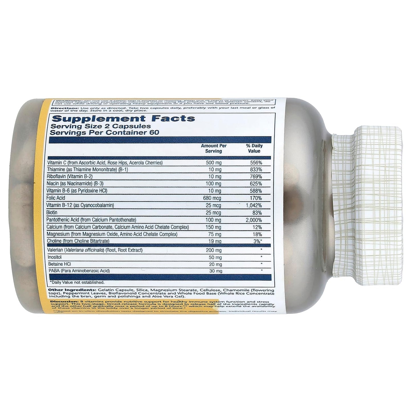Solaray B-Stress PM Supplement Capsule 120
