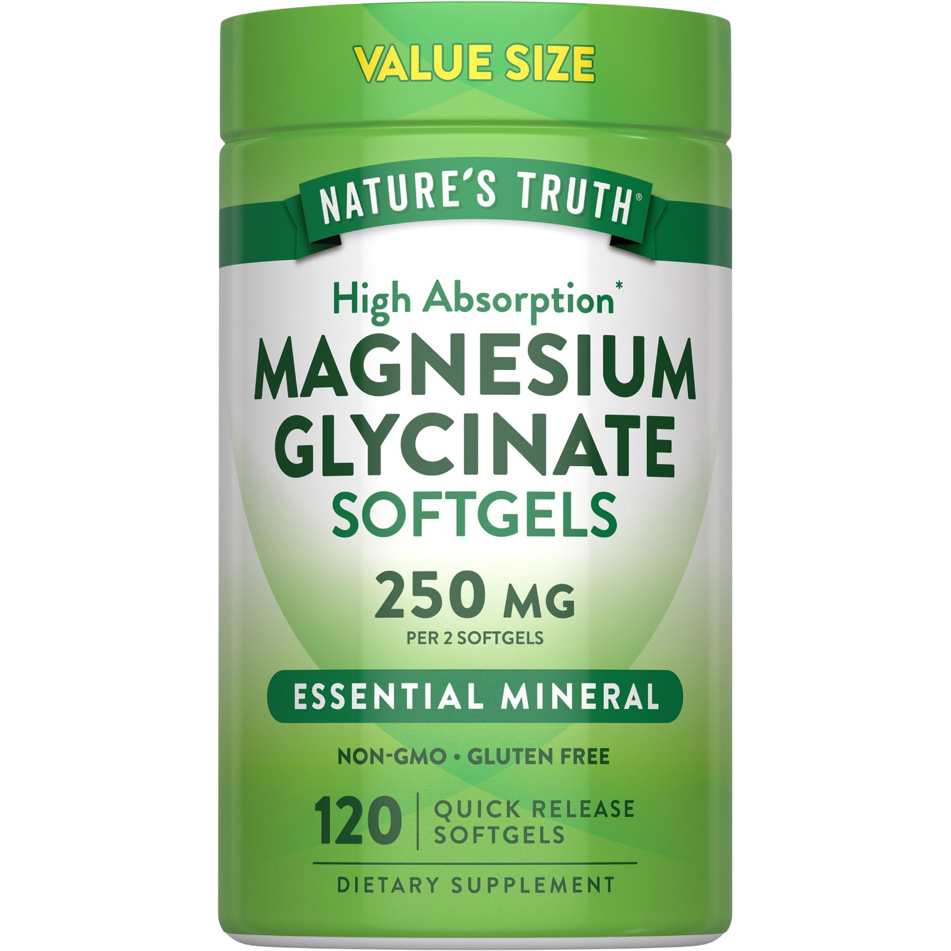 Nature's Truth Magnesium Glycinate 250mg Softgels 120 Count