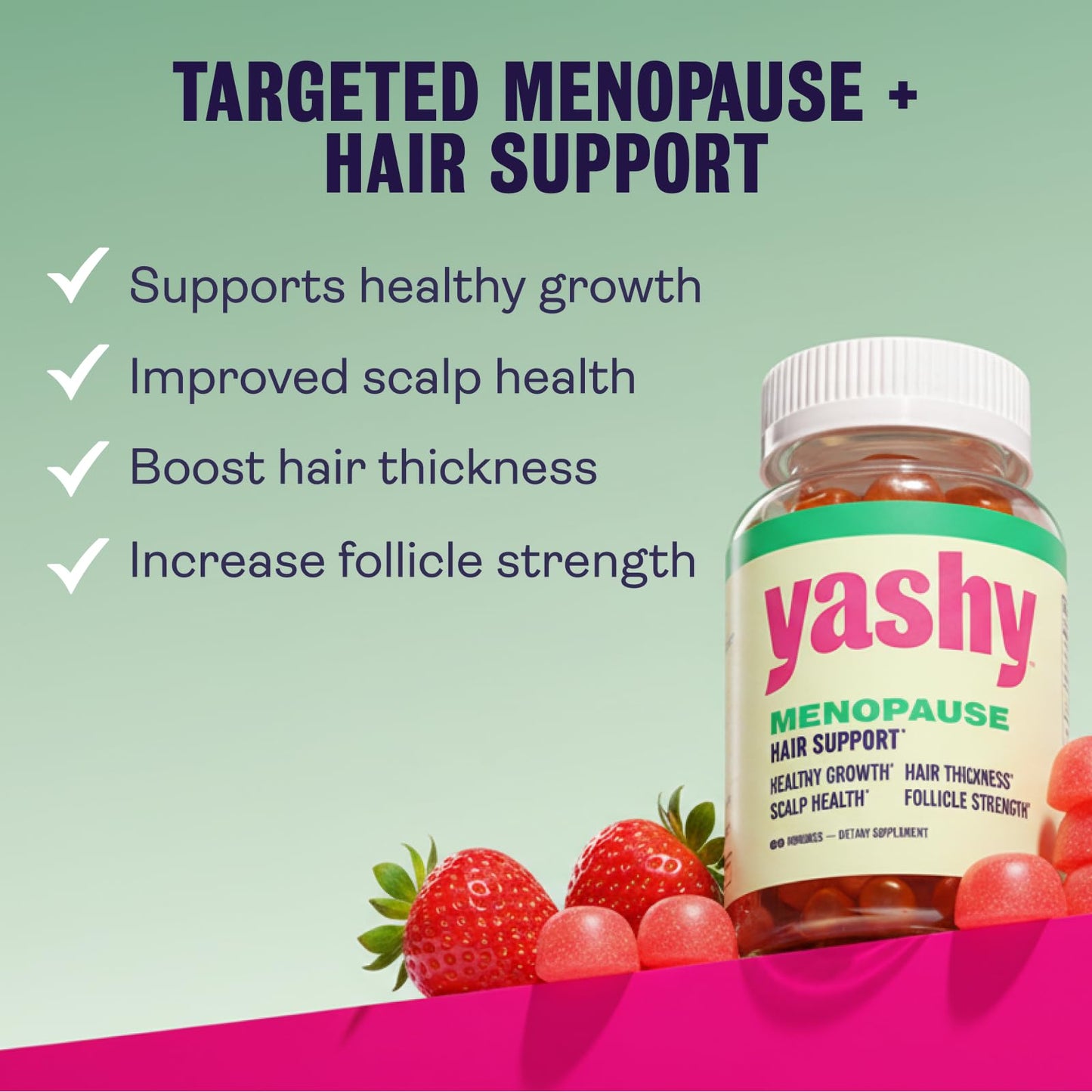 YASHY Menopause Hair Support Gummies 60 Count