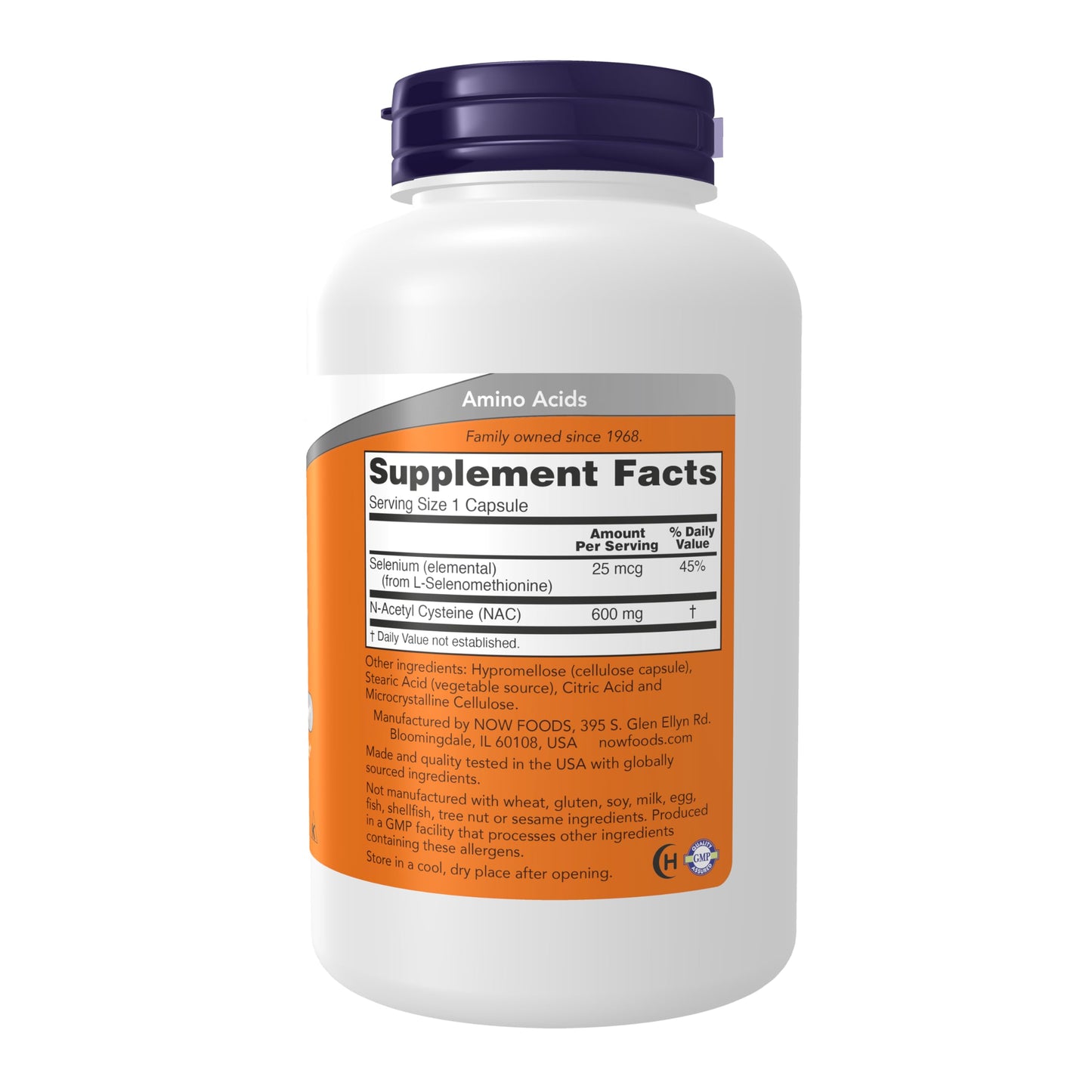NOW Foods NAC (N-Acetyl Cysteine) 600 mg with Selenium, 250 Veg Capsules