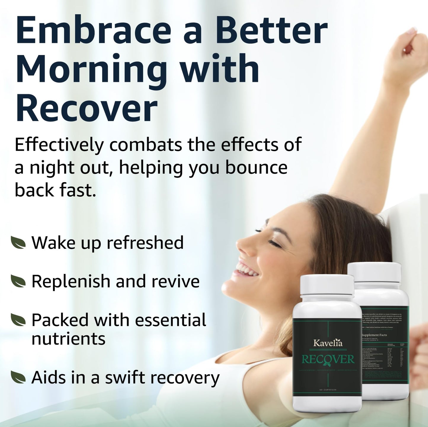 Kavelia Recovery - Pre & Post Drinking Aid, Capsule, 1 Count