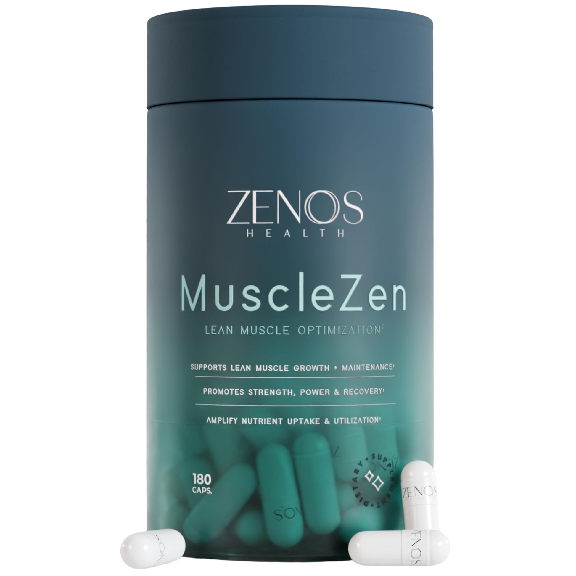 Zenos Health MuscleZen Muscle Builder for Men – ATP Supplements for Strength – Muscle Supplements for Super Recovery – Clear Muscle Support for Lean Muscle Growth Capsules, 180 Count