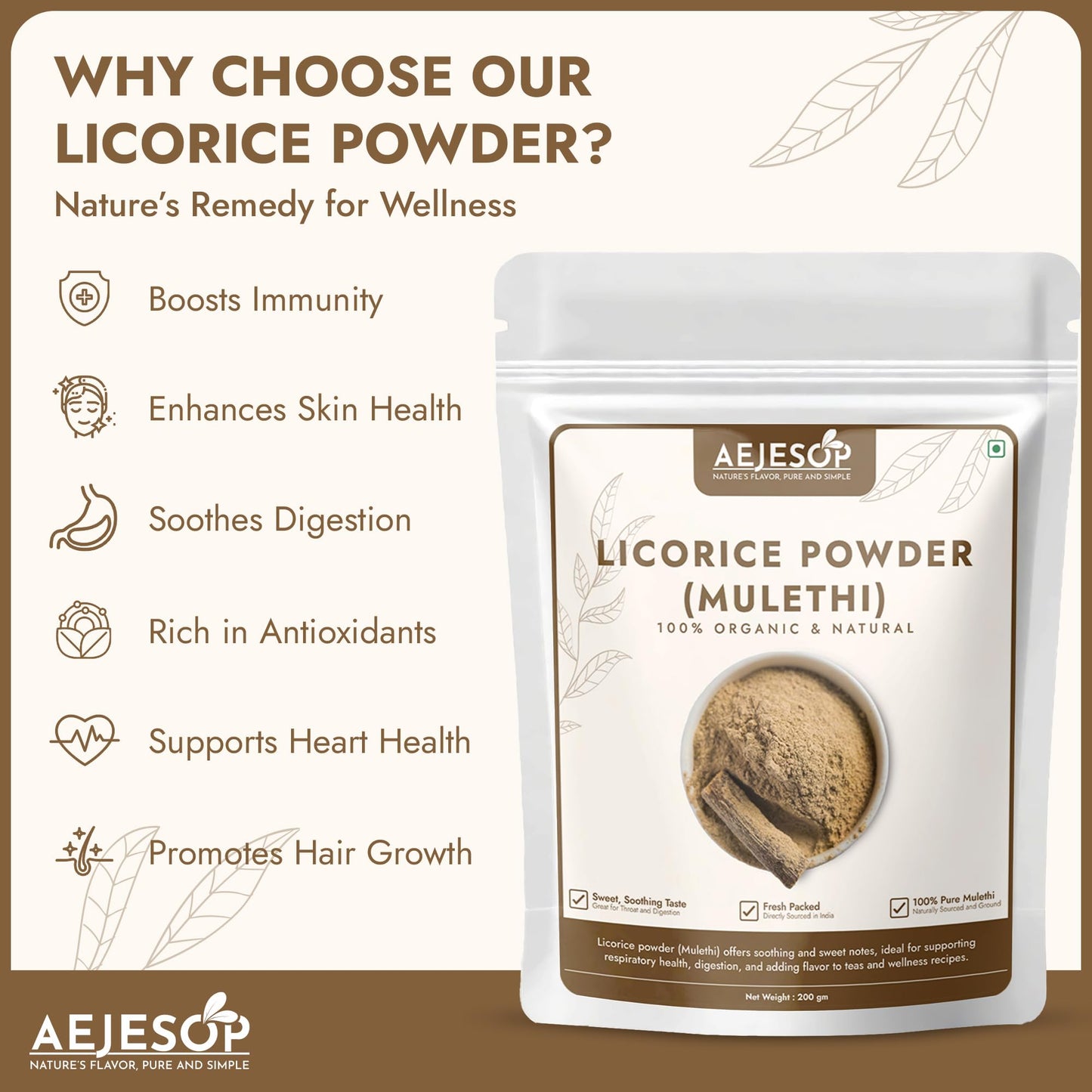 AEJESOP Licorice Root Powder, 7 oz