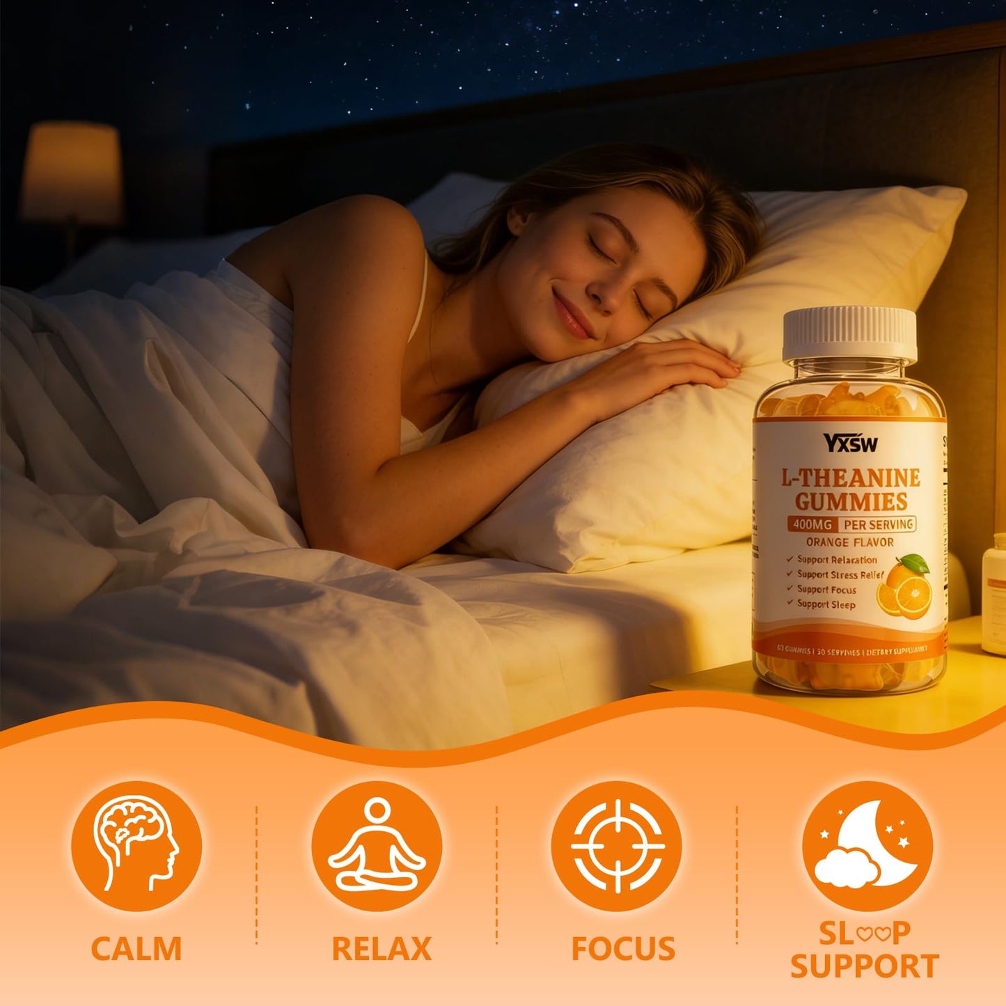 YXSW L-Theanine Gummies 120 Count