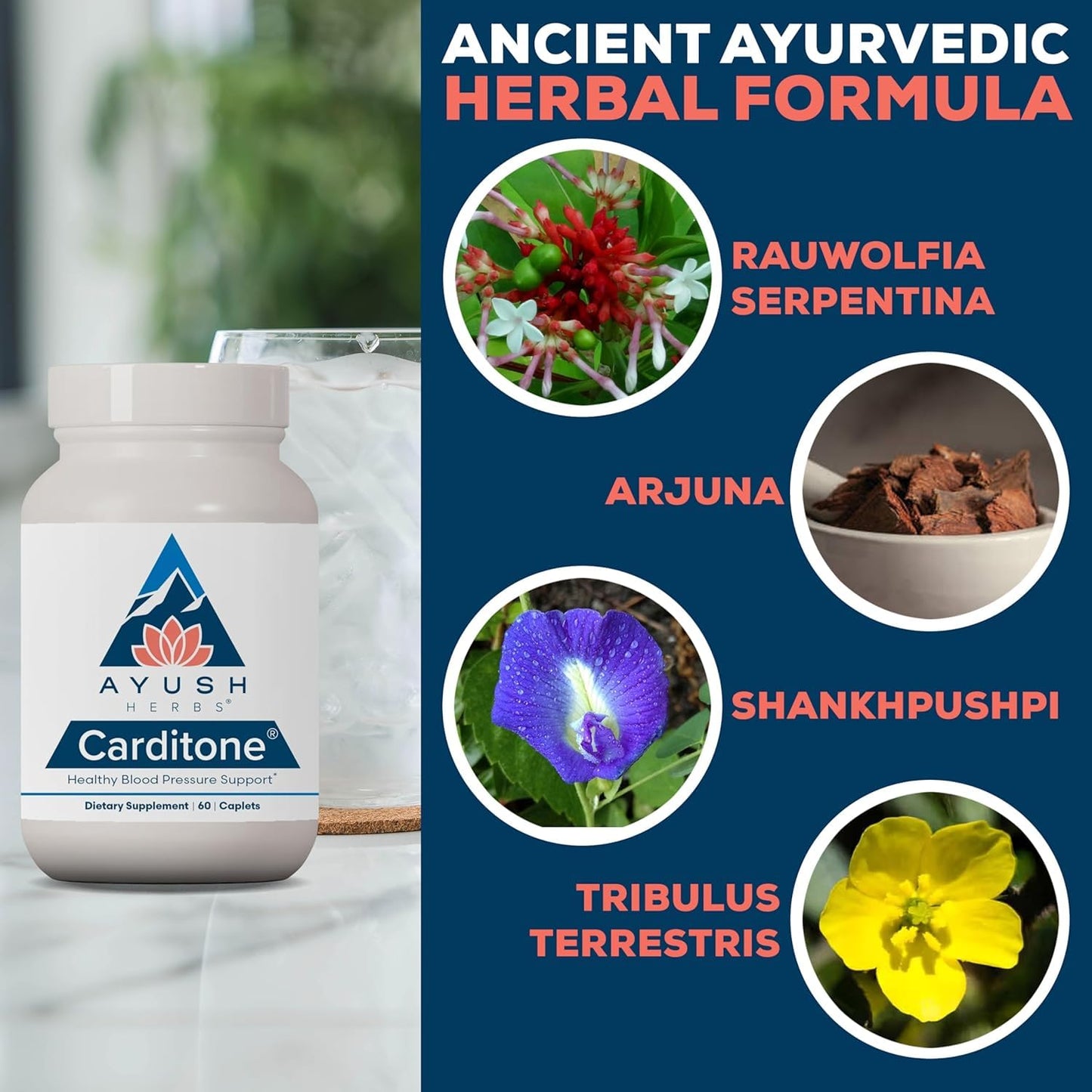 Ayush Herbs Carditone Caplets 60 Count