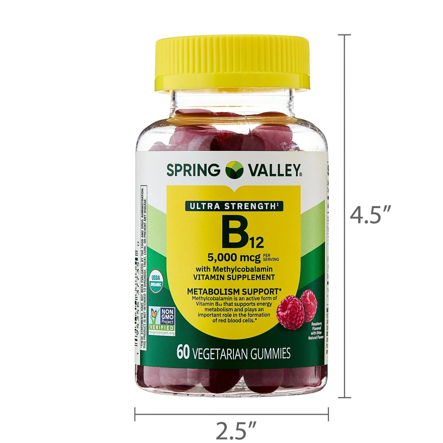 SUREFECT Vitamin B12 5000 mcg Ultra Strength Gummies with Methylcobalamin, 60 Count