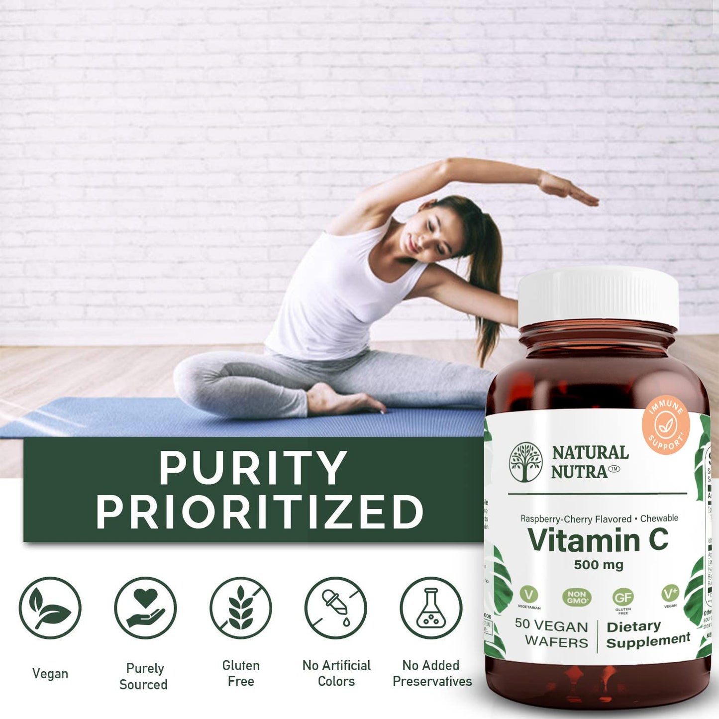 Natural Nutra Vitamin C Supplement Powder 50 Count