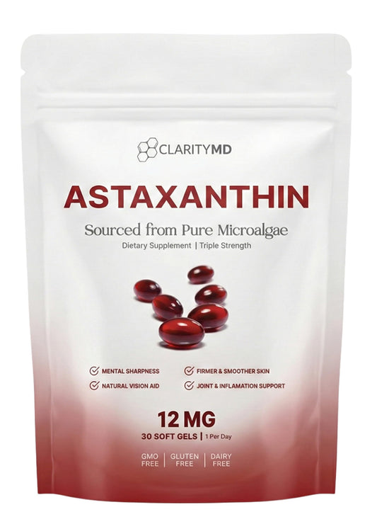 ClarityMD Astaxanthin 12mg Antioxidants Supplement Softgels, 30 Count