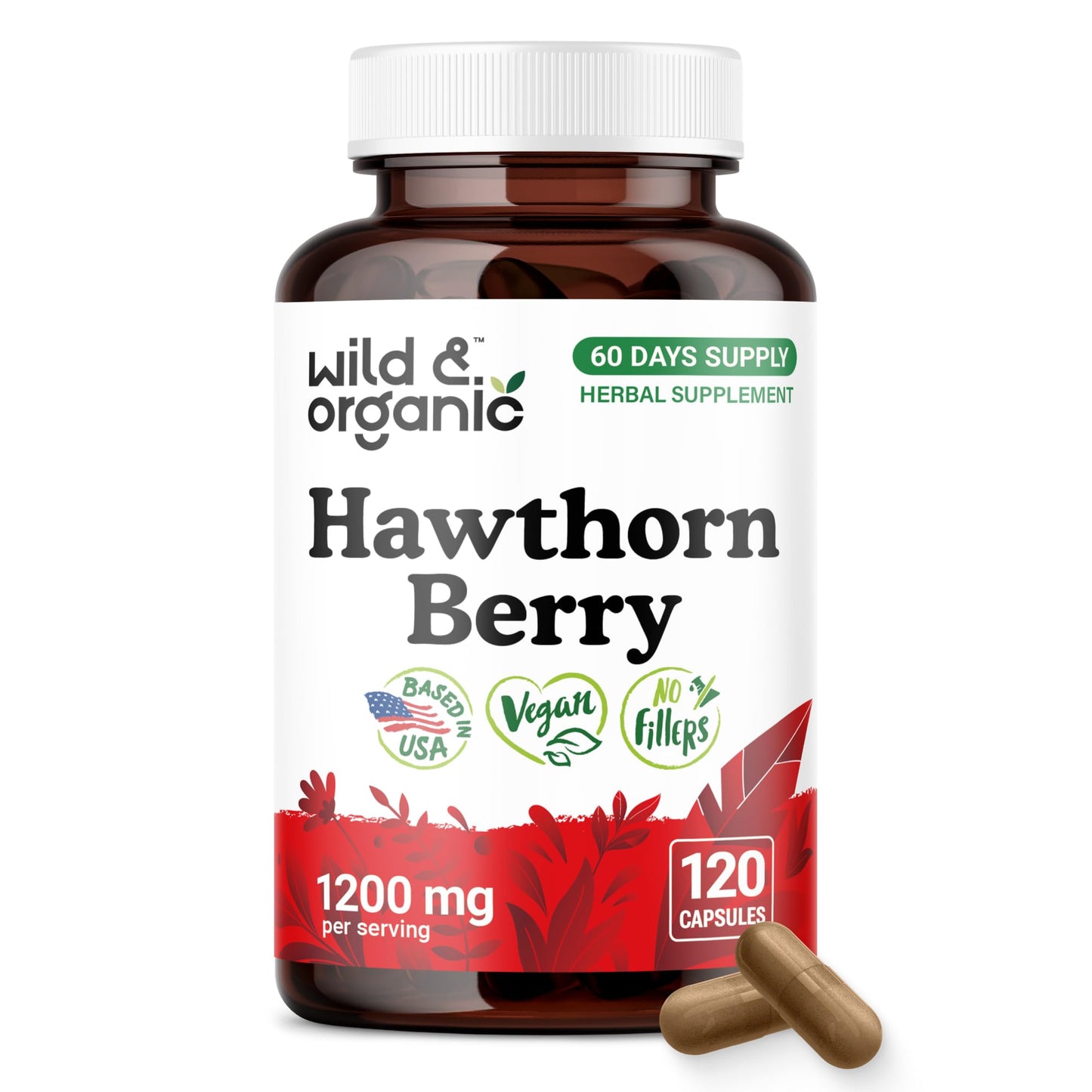Wild & Organic Hawthorn Berry Capsules 120 Count