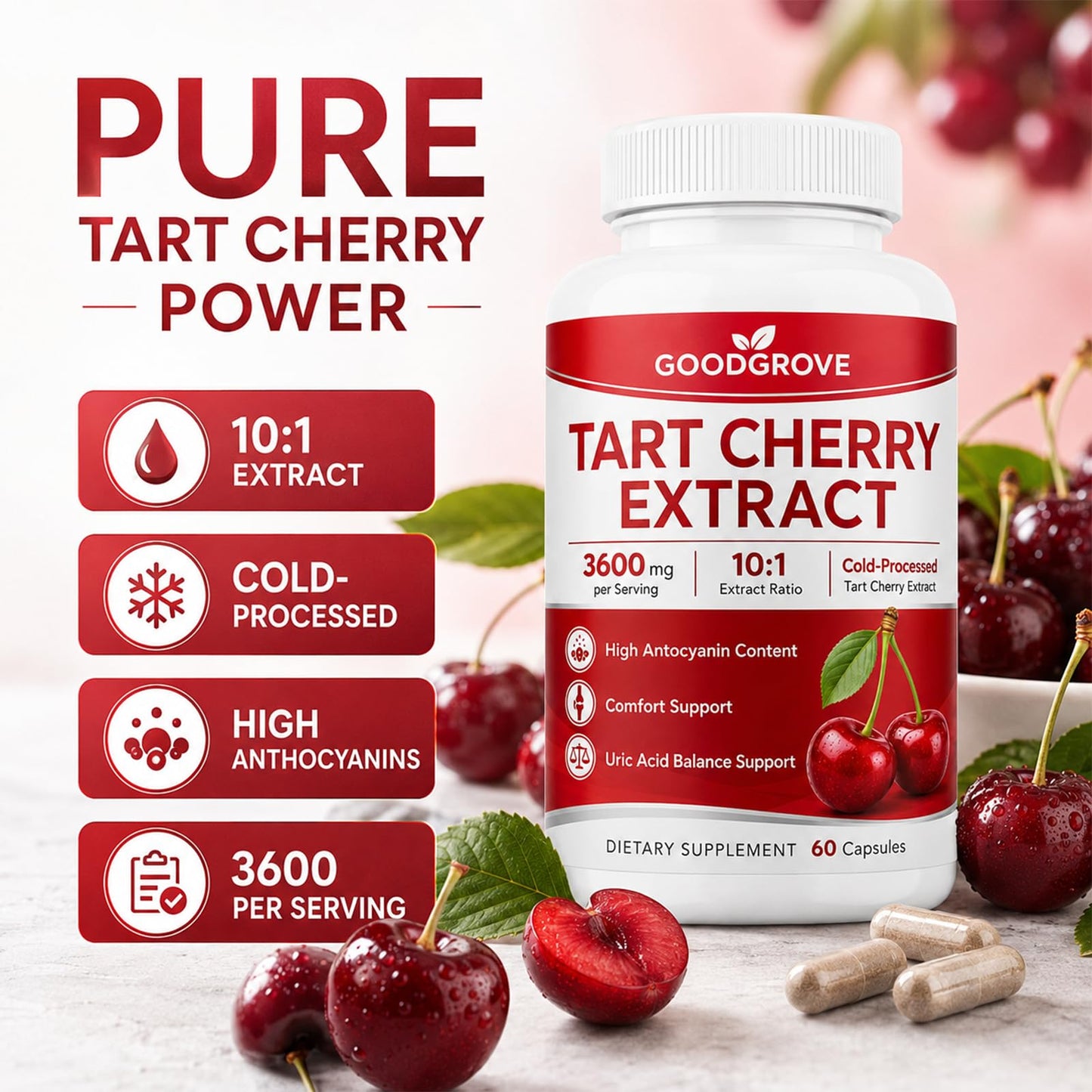 Tanrewsis Tart Cherry Extract Capsules, 1 Count