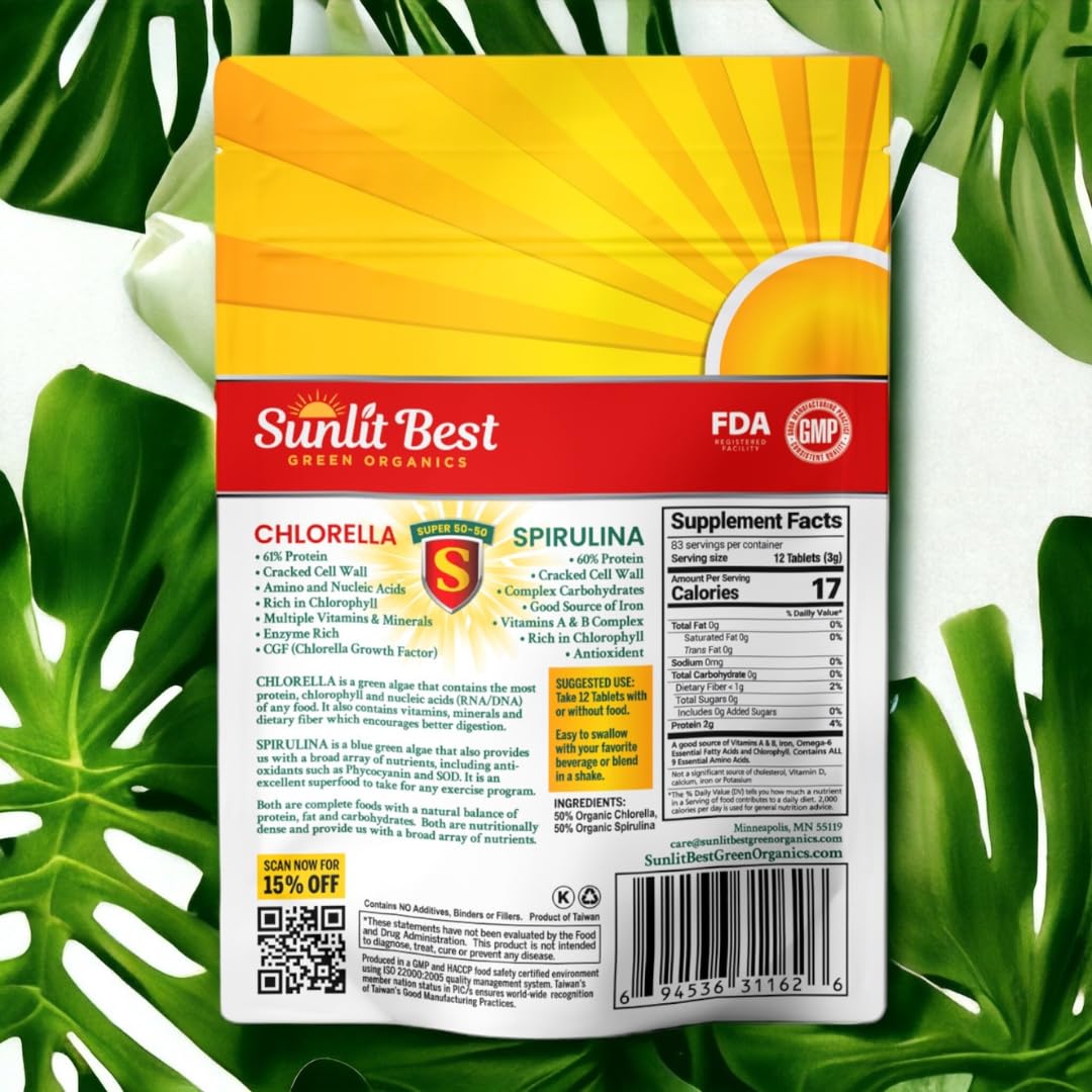 Sunlit Best Green Organics Ultimate Chlorella & Spirulina Bundle Powder 2