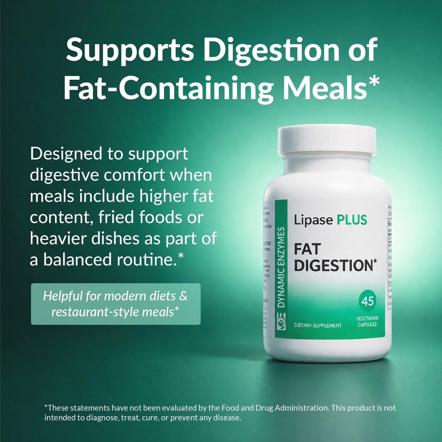Dynamic Enzymes Lipase Plus Digestive Enzymes Capsule 45 Capsules