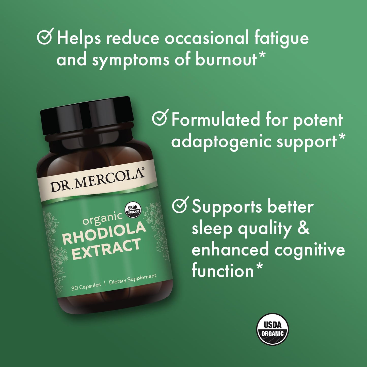 Dr. Mercola Organic Rhodiola Extract Capsules 30 Capsules