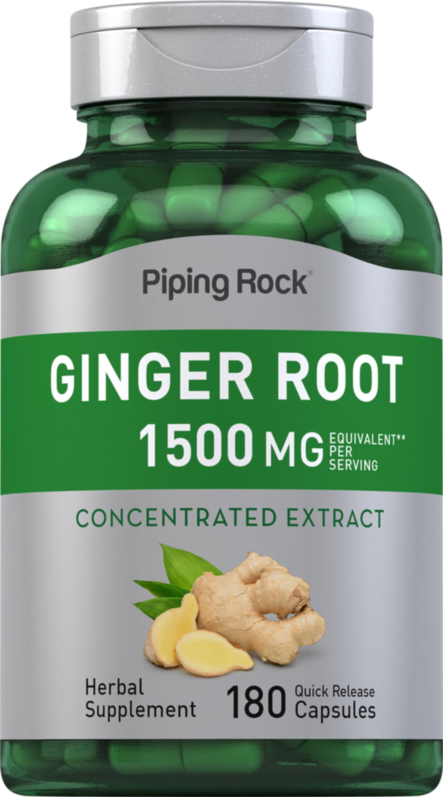 Piping Rock Ginger Root Extract Supplement Capsules 180