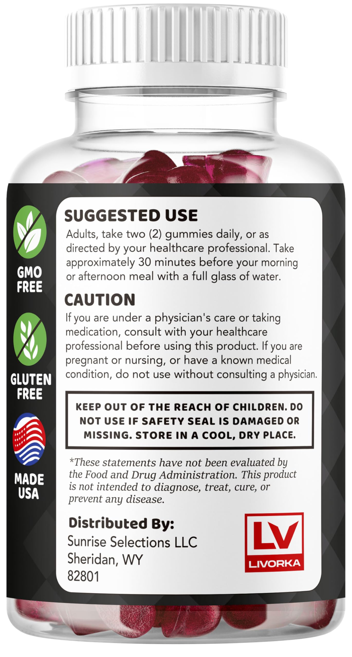 LIVORKA Trion Max Gummies, 180 Gummies
