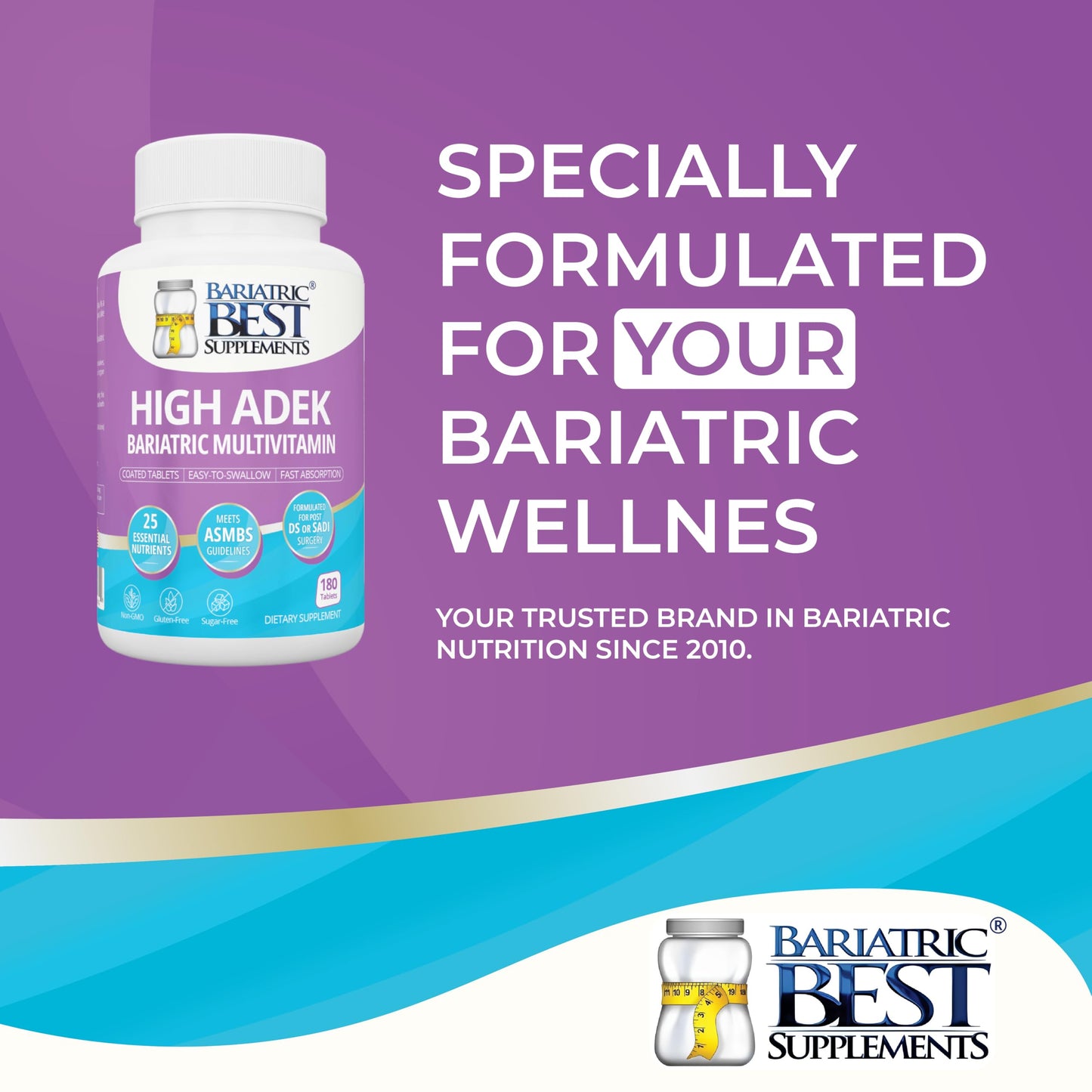 Bariatric Best Supplements High ADEK Bariatric Multivitamin Tablet 180 Tablets