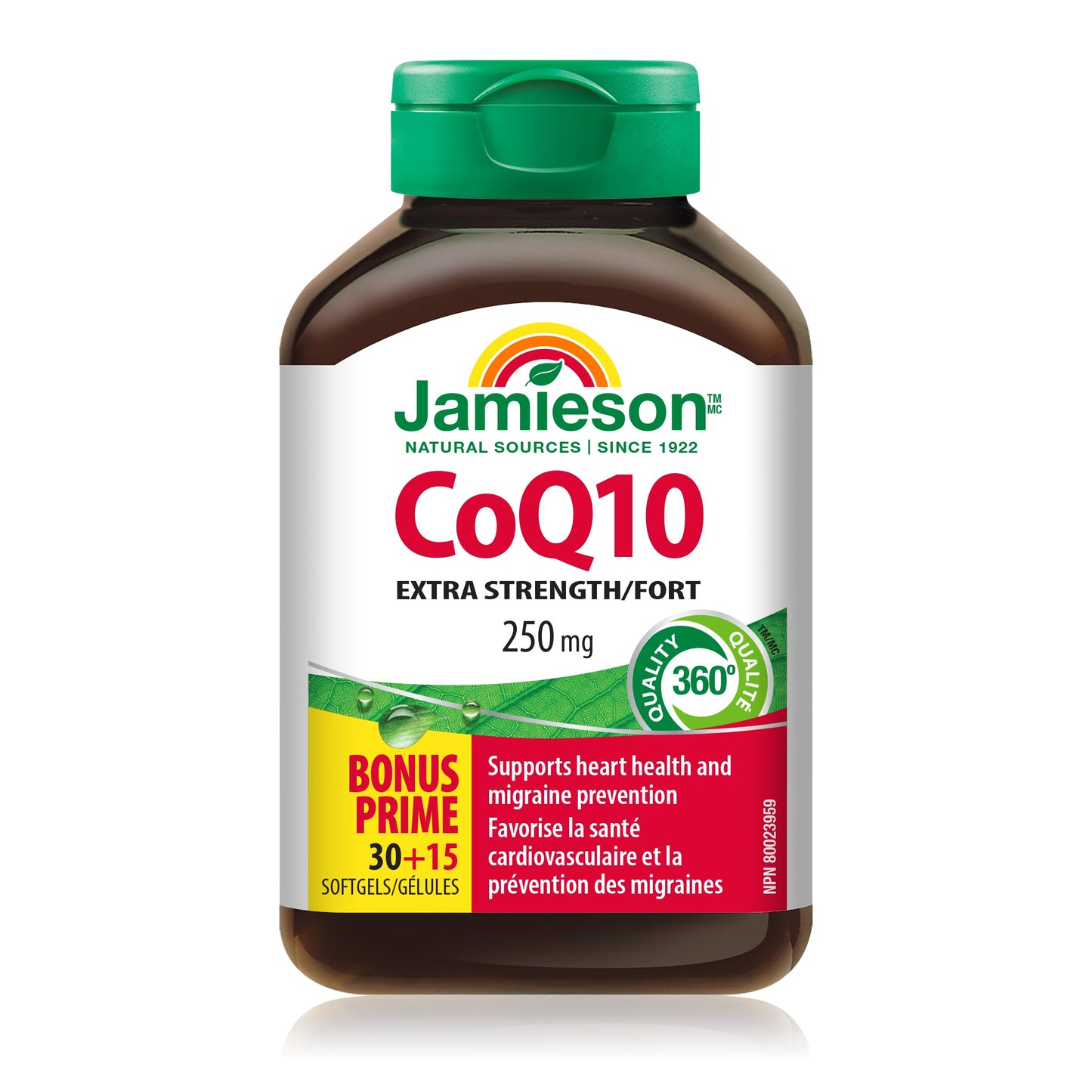 Jamieson Laboratories CoQ10 250mg High Potency Softgels, 45 Count