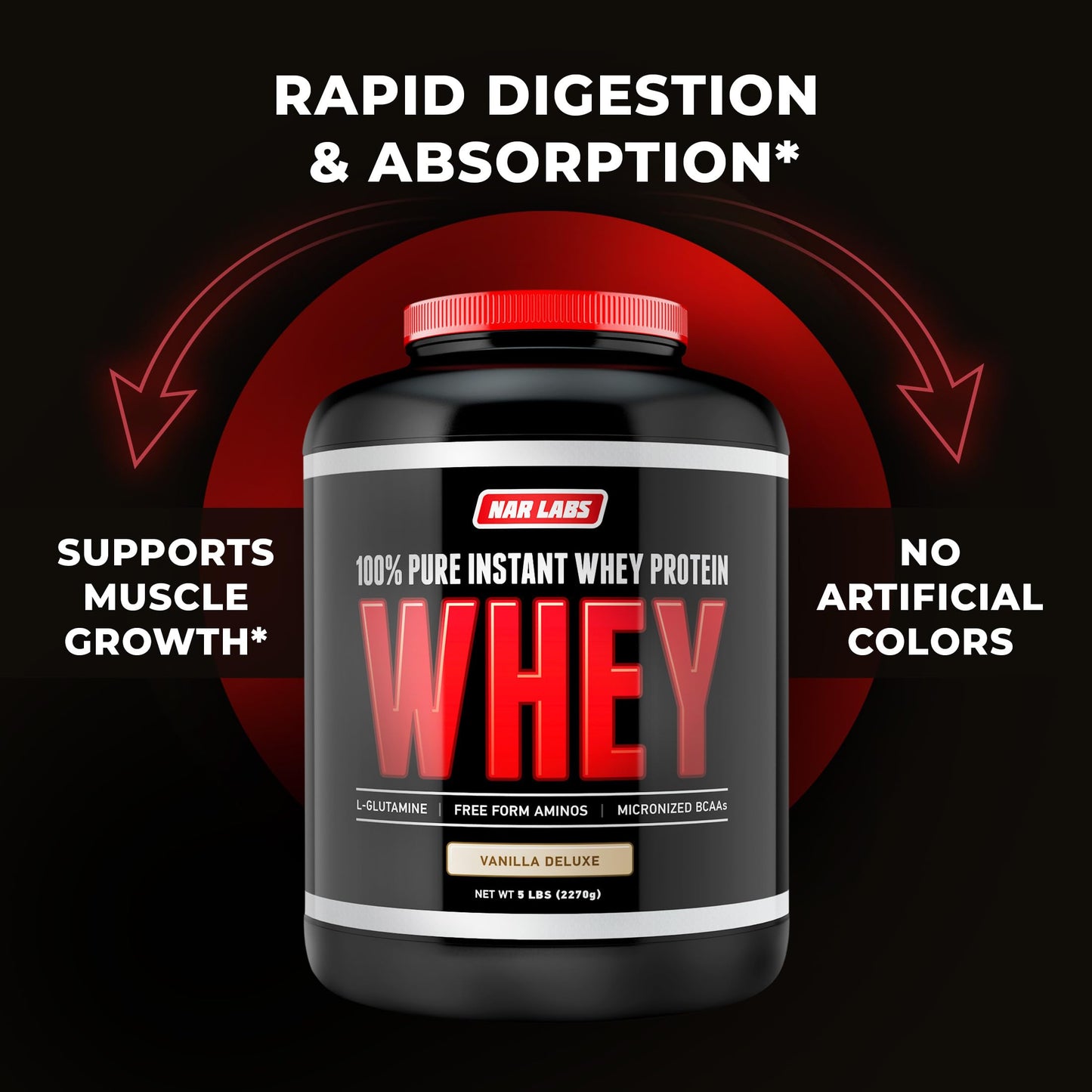 NAR LABS Pure Instant Whey Protein Powder 80 Servings