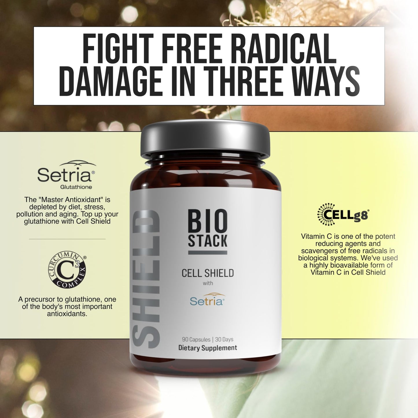 BIOSTACK Cell Shield with Setria Glutathione 90 Capsules