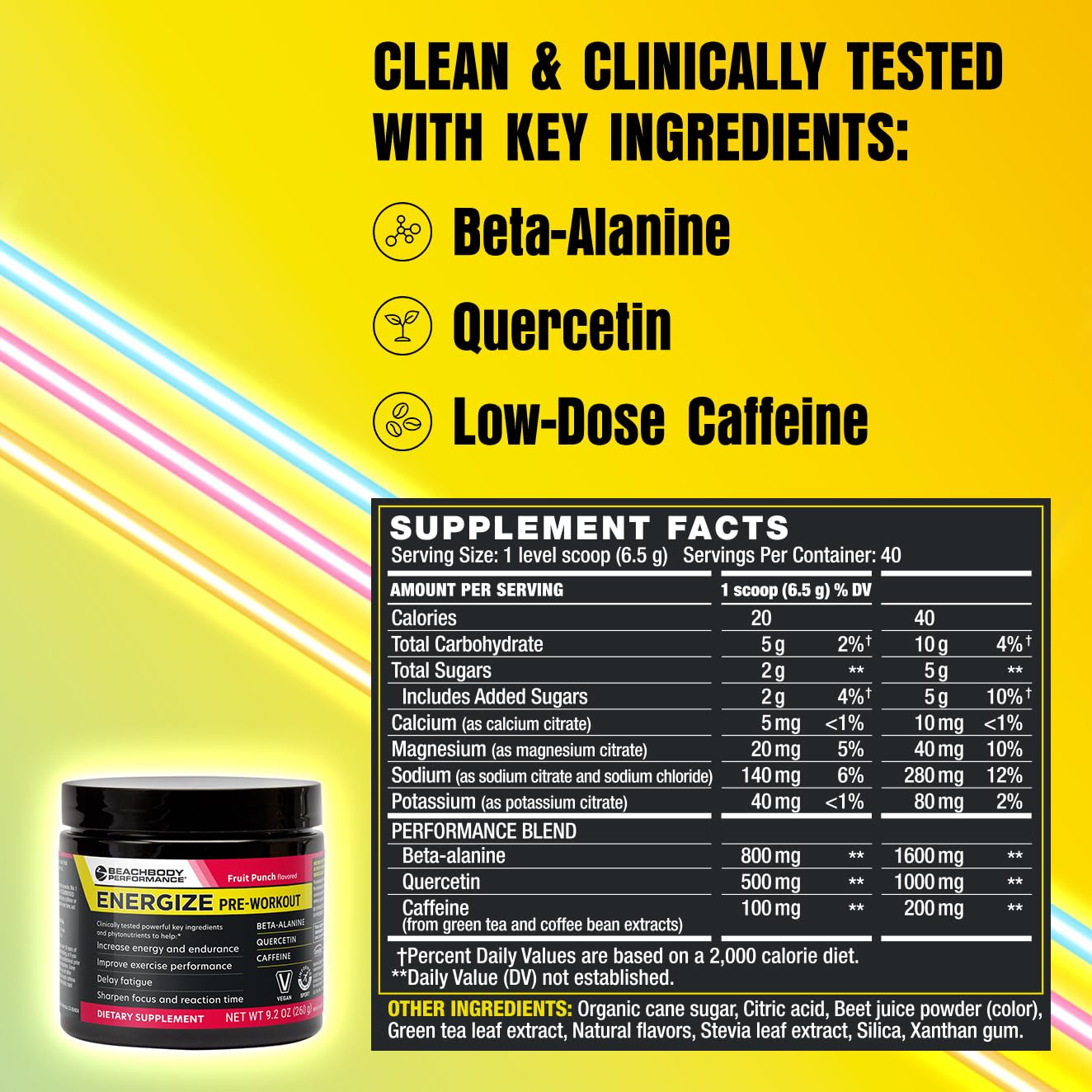 BODi Energize Pre Workout Powder, 40 Servings