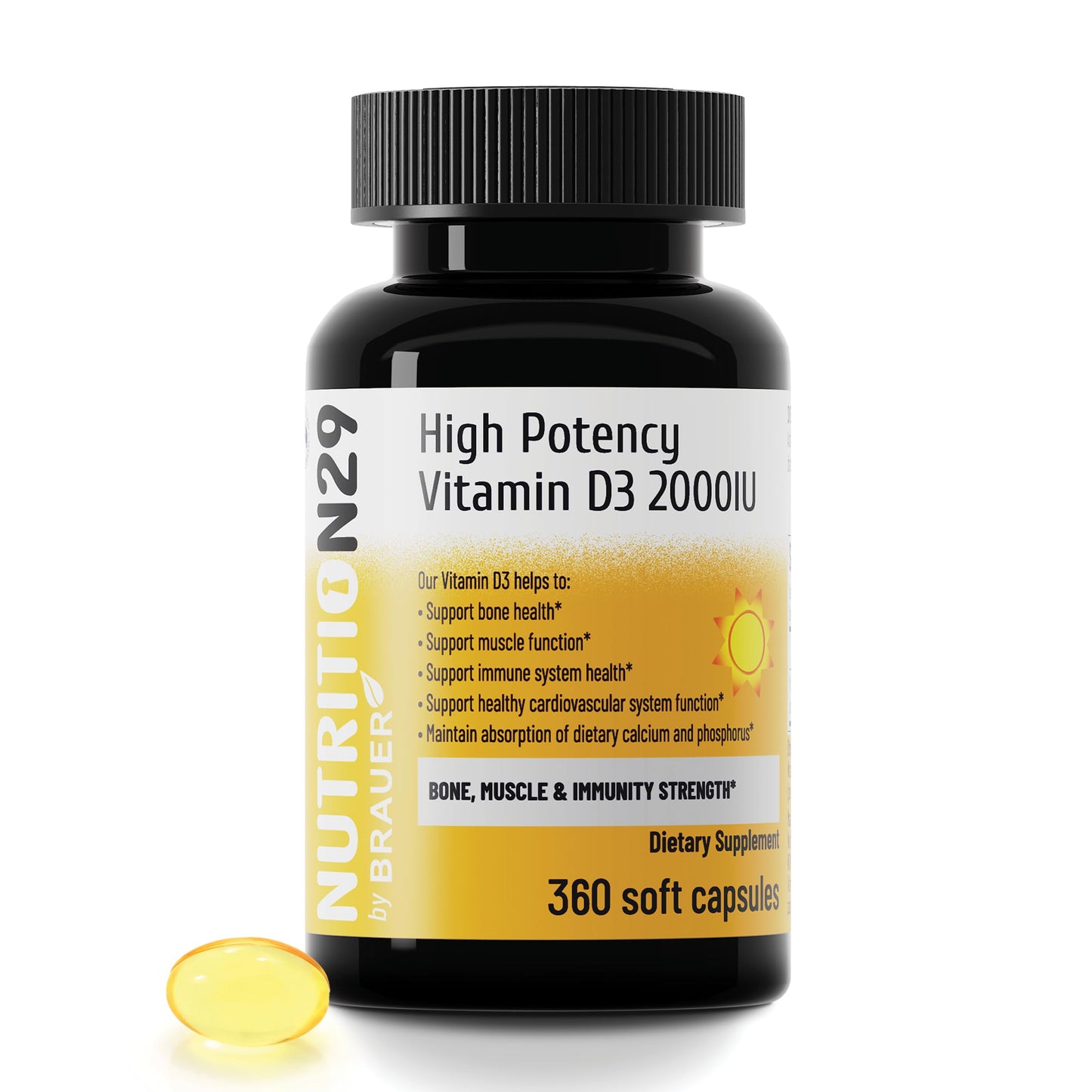 NUTRITION29 Vitamin D3 2000 IU (50 mcg) Softgels, 360 Softgels