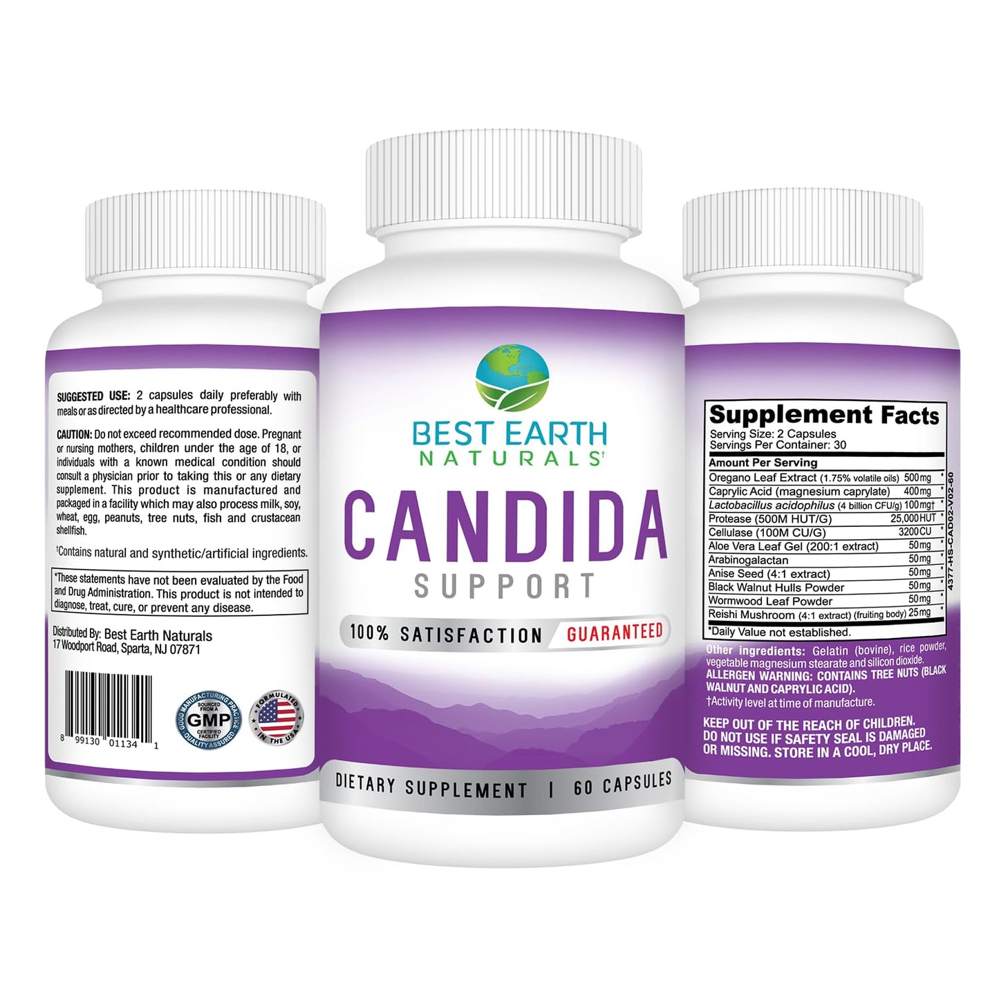 Best Earth Naturals Candida Support Supplement Capsule 60 Count