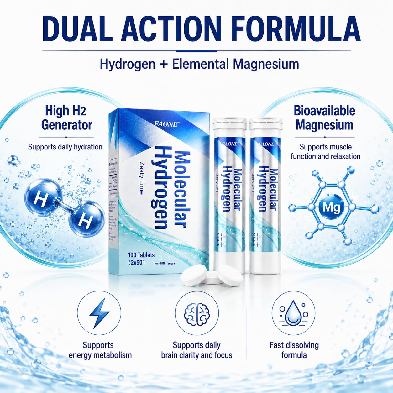 EAONE Hydrogen Water Tablets 100 Tablets