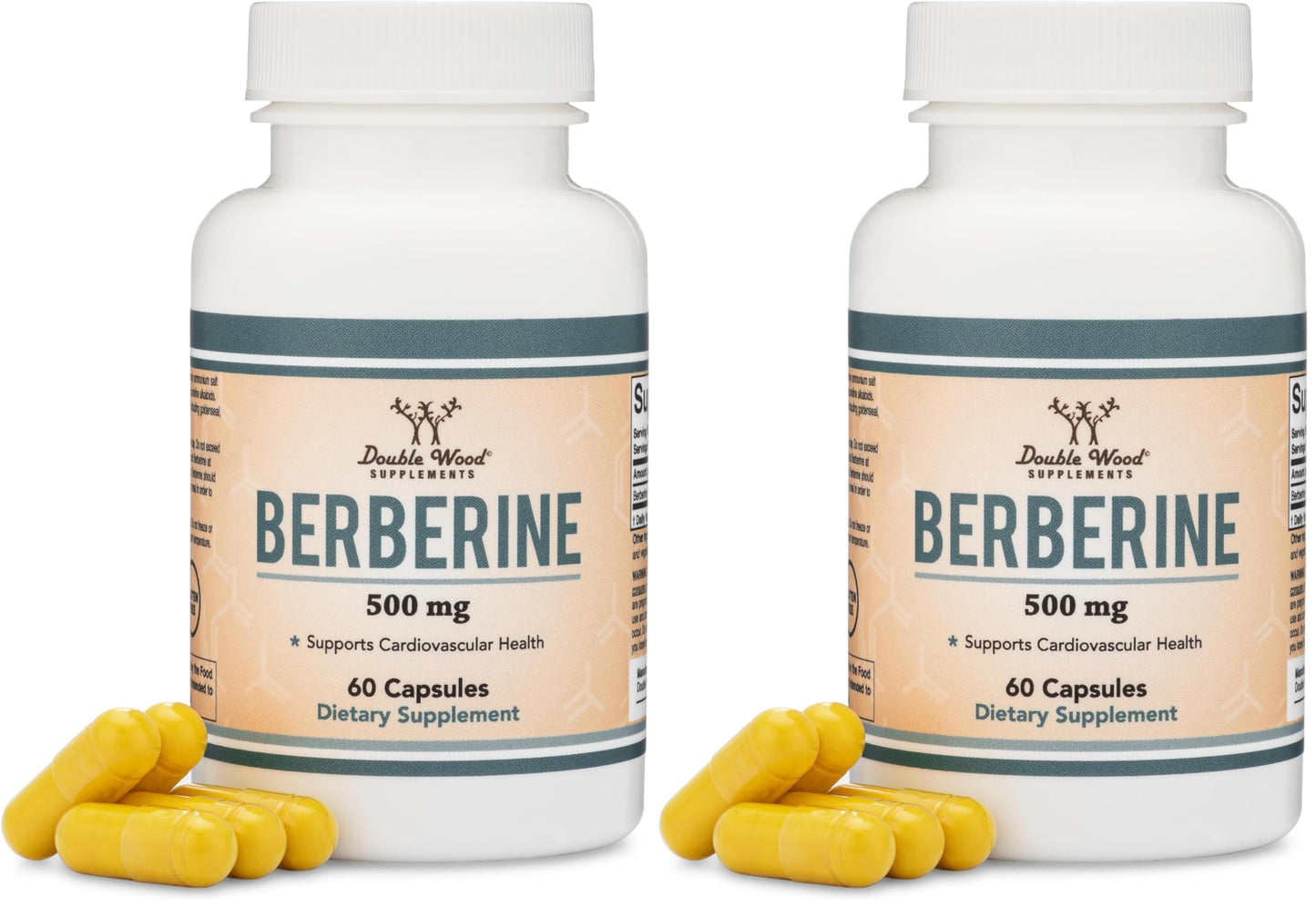 Double Wood Supplements Berberine HCL 500mg, 120 Capsules