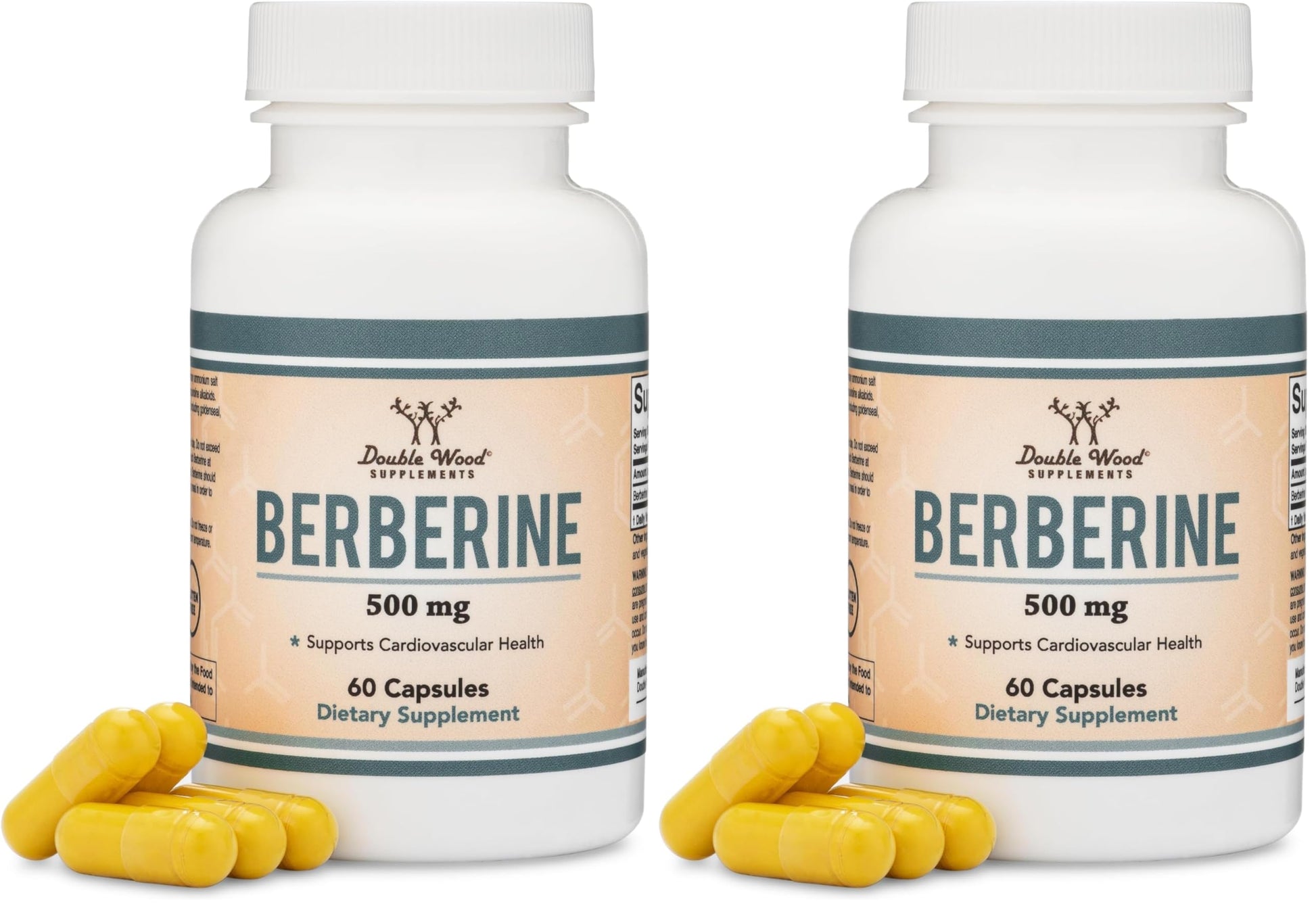 Double Wood Supplements Berberine HCL 500mg, 120 Capsules
