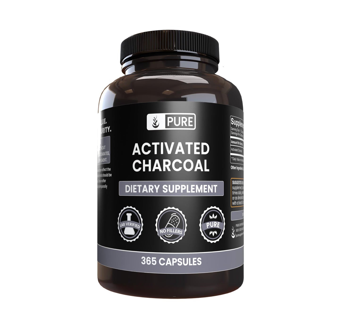 Pure Original Ingredients Activated Charcoal Capsule 1