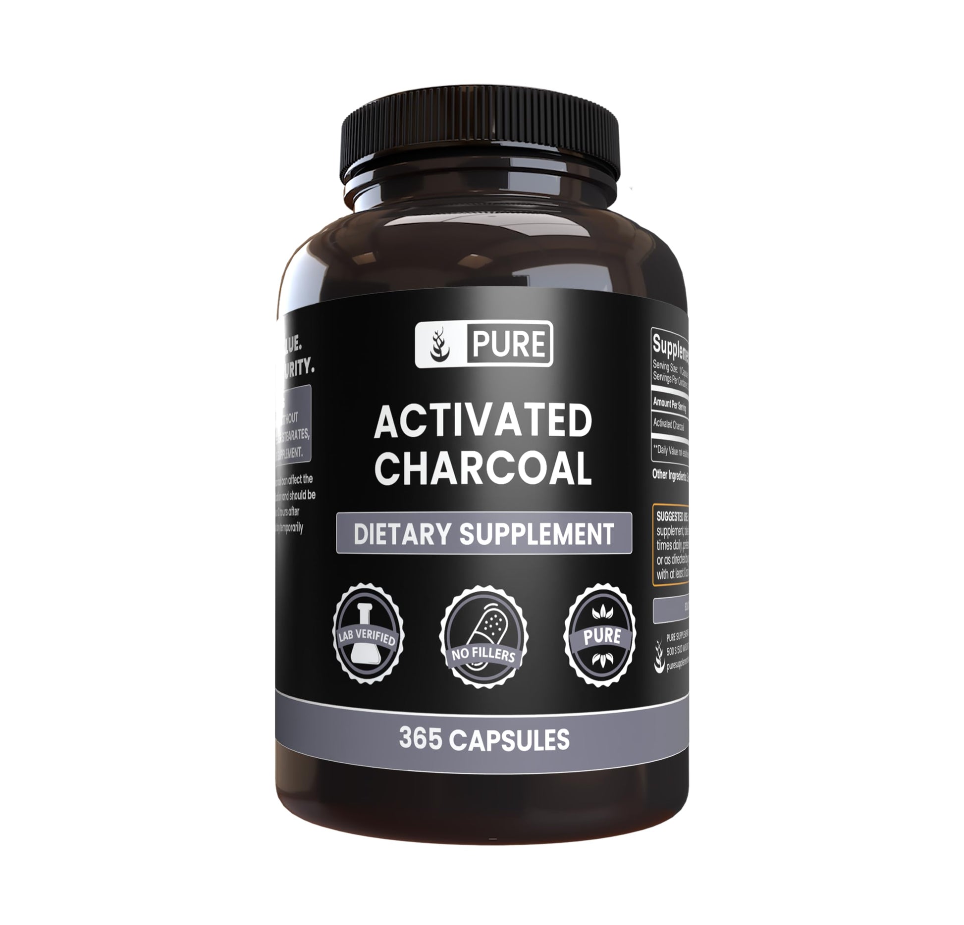 Pure Original Ingredients Activated Charcoal Capsule 1