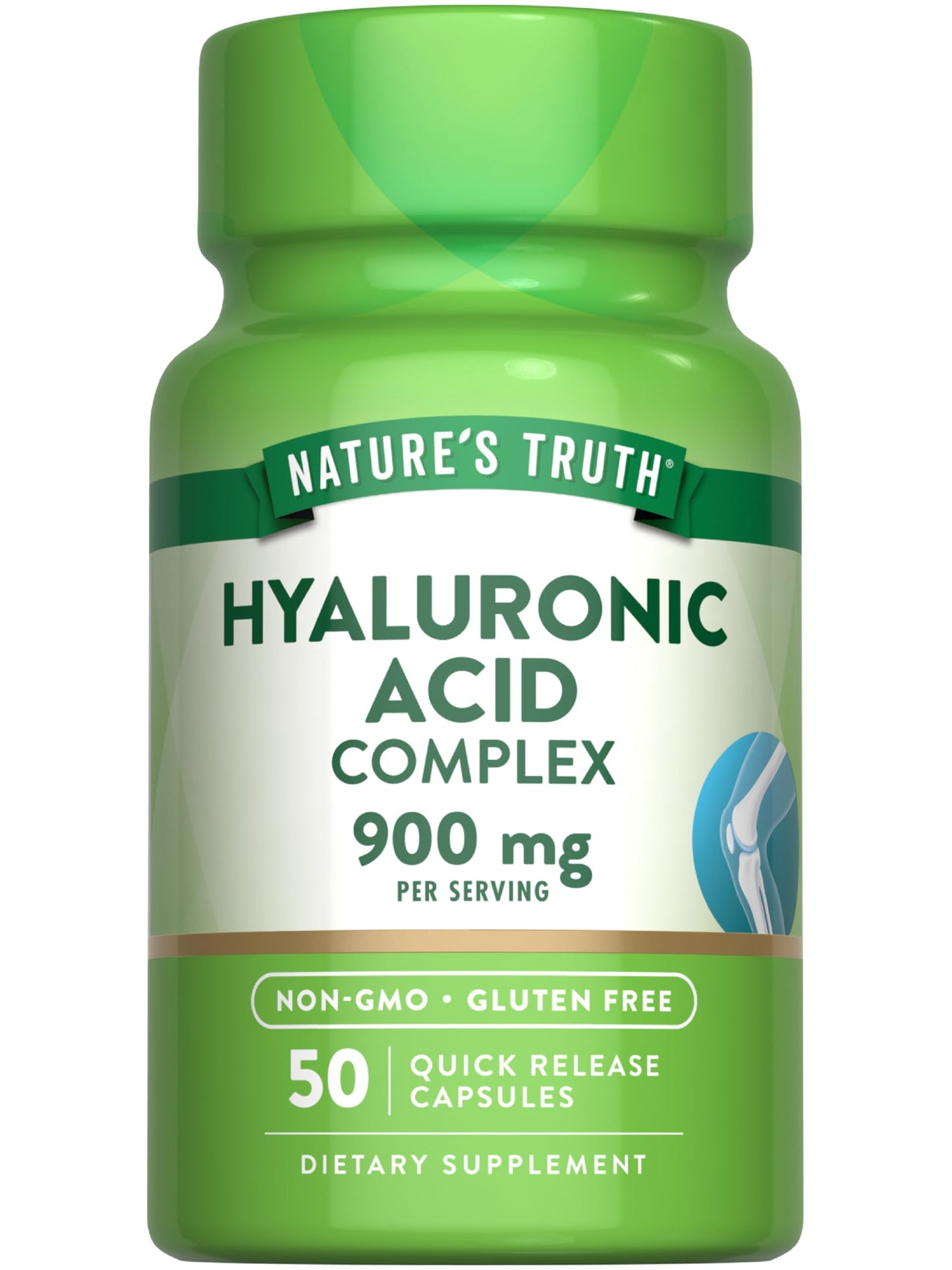 Nature's Truth Hyaluronic Acid with Collagen & MSM 900mg Capsule, 50 Capsules, Non-GMO & Gluten Free
