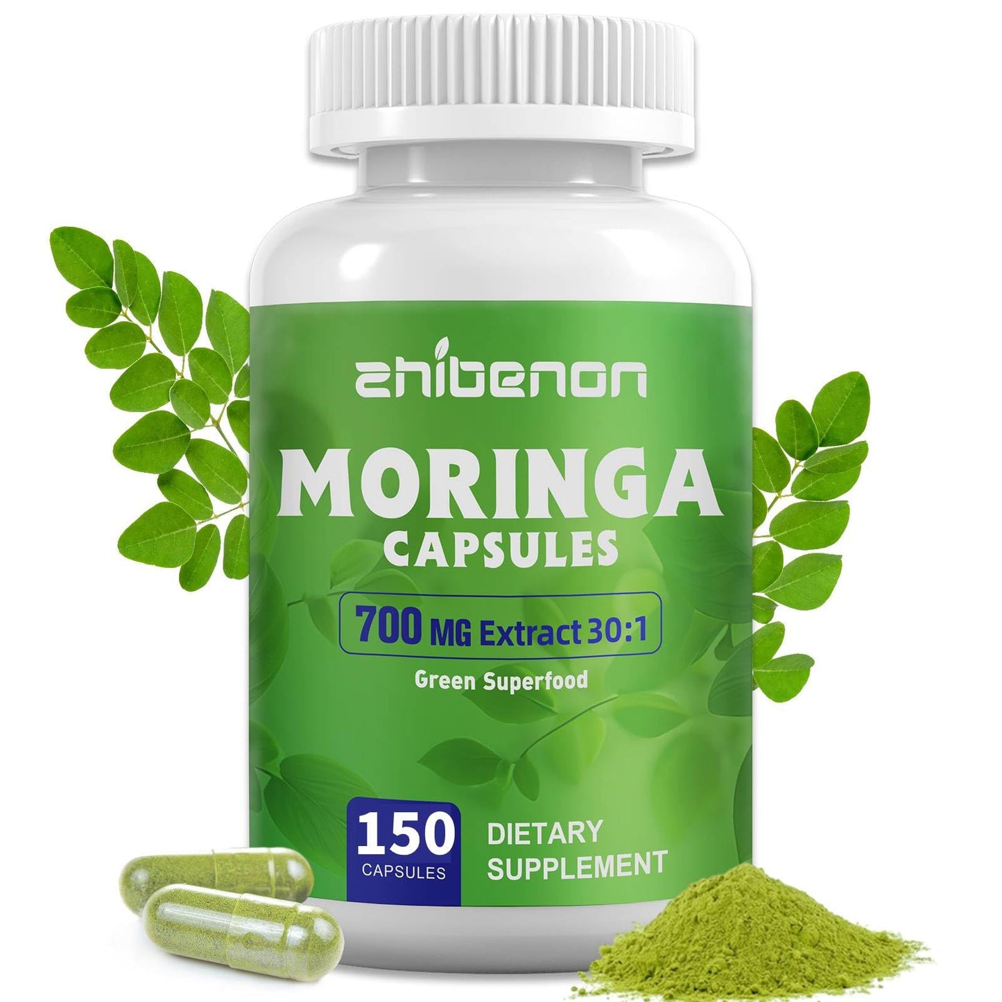 Zhibenon Moringa Oleifera Extract 700mg Capsule, 150 Count