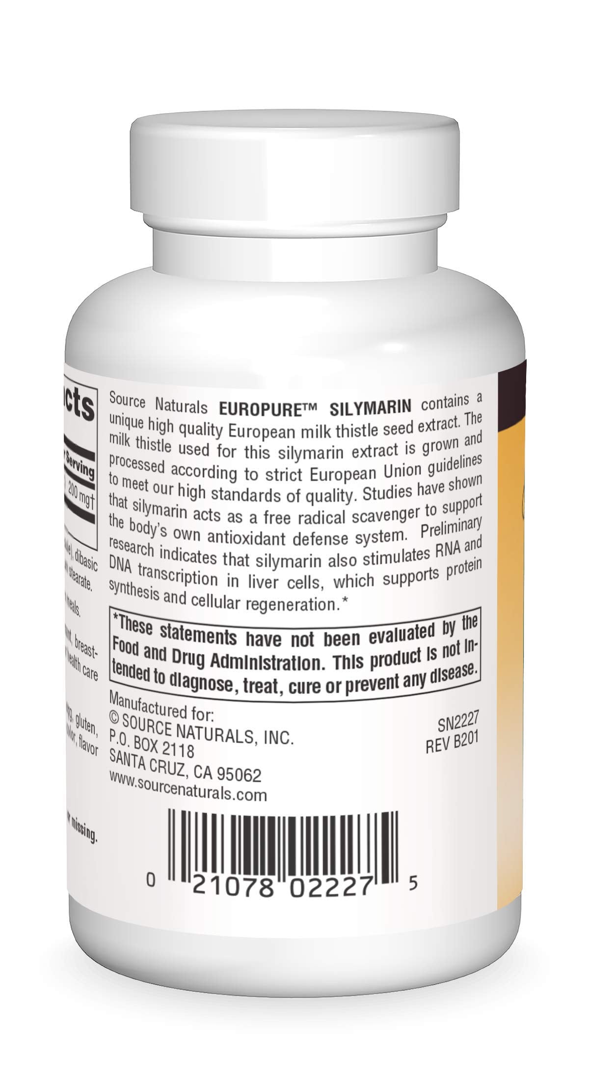 Source Naturals EuroPure Silymarin 200mg Capsule, 120 Count