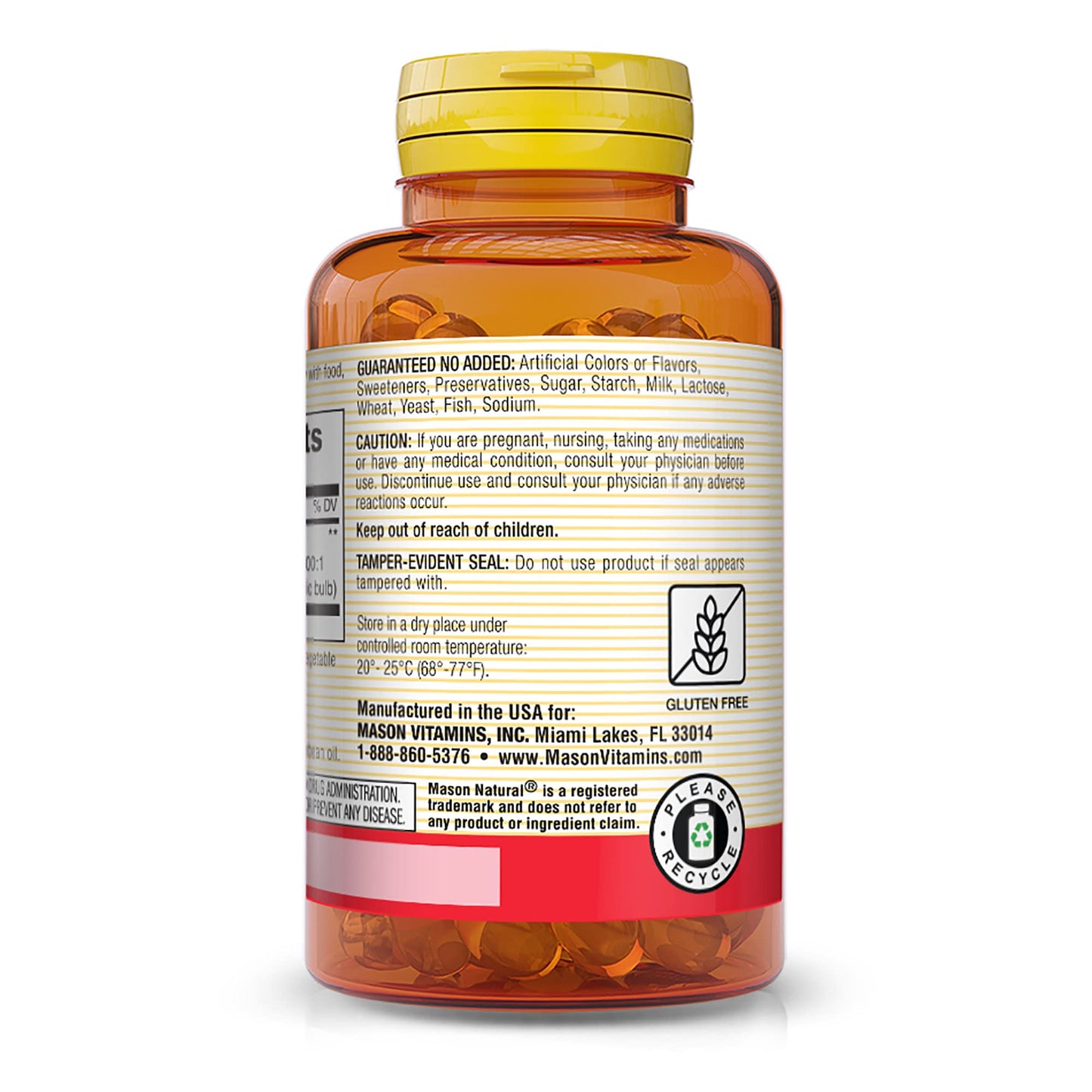 MASON NATURAL Garlic Oil 500 mg Odorless Allium Sativum Supplement Softgels, 100 Count