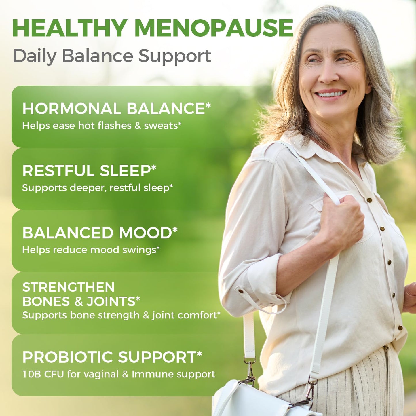 GREENPEOPLE Menopause Supplements with Black Cohosh & Ashwagandha Capsules, 120 Count