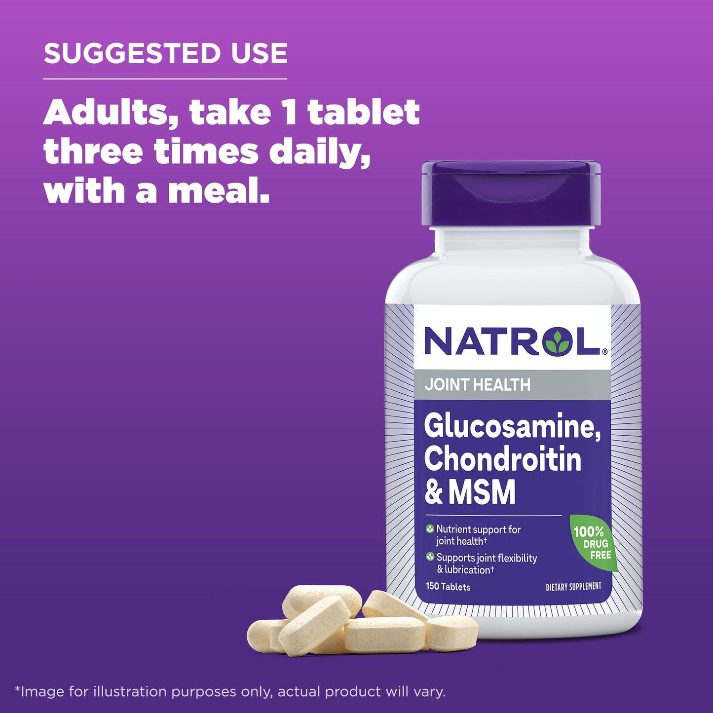 Natrol Glucosamine Chondroitin and MSM Tablets 1800 Tablets