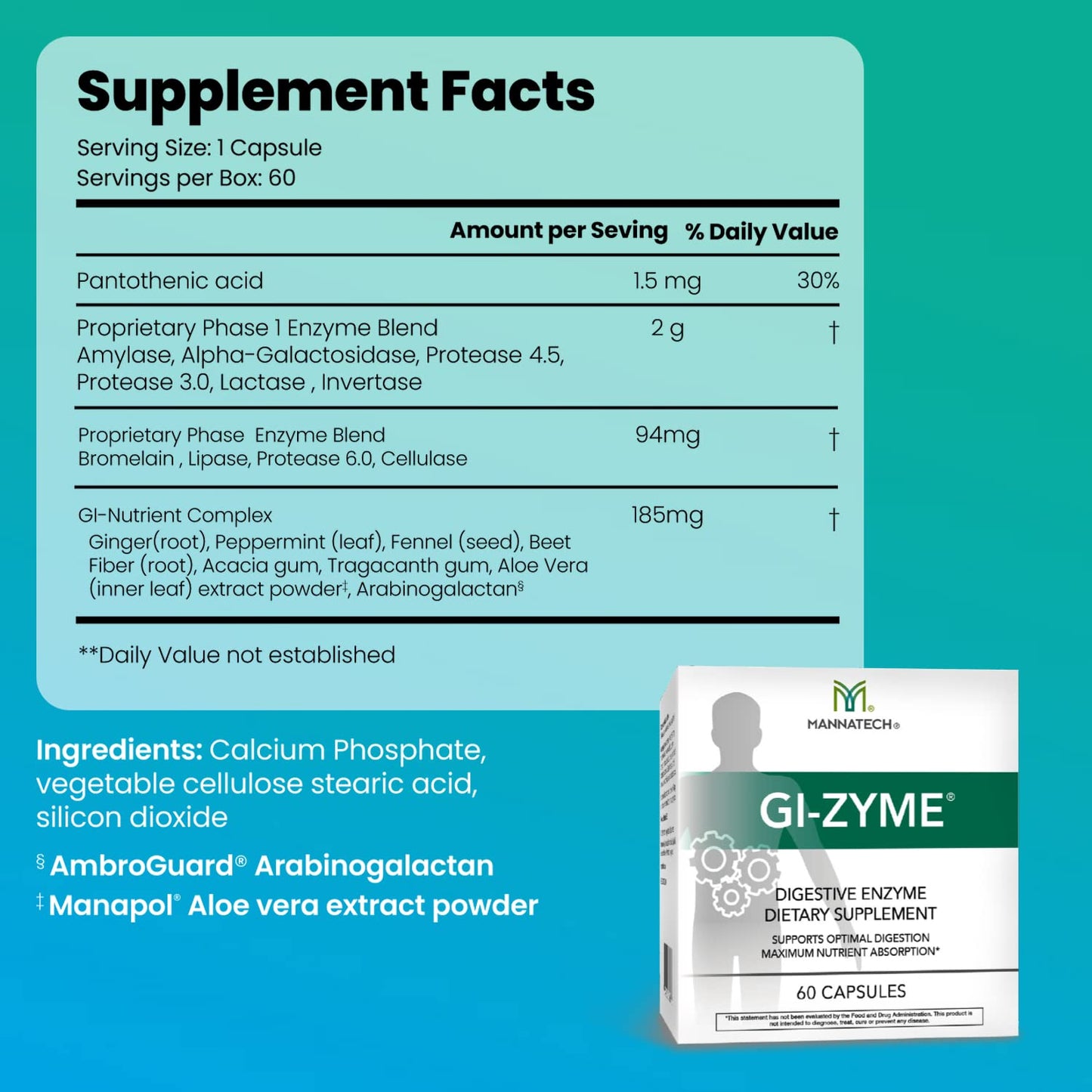 Mannatech GI-Zyme 60 Capsules
