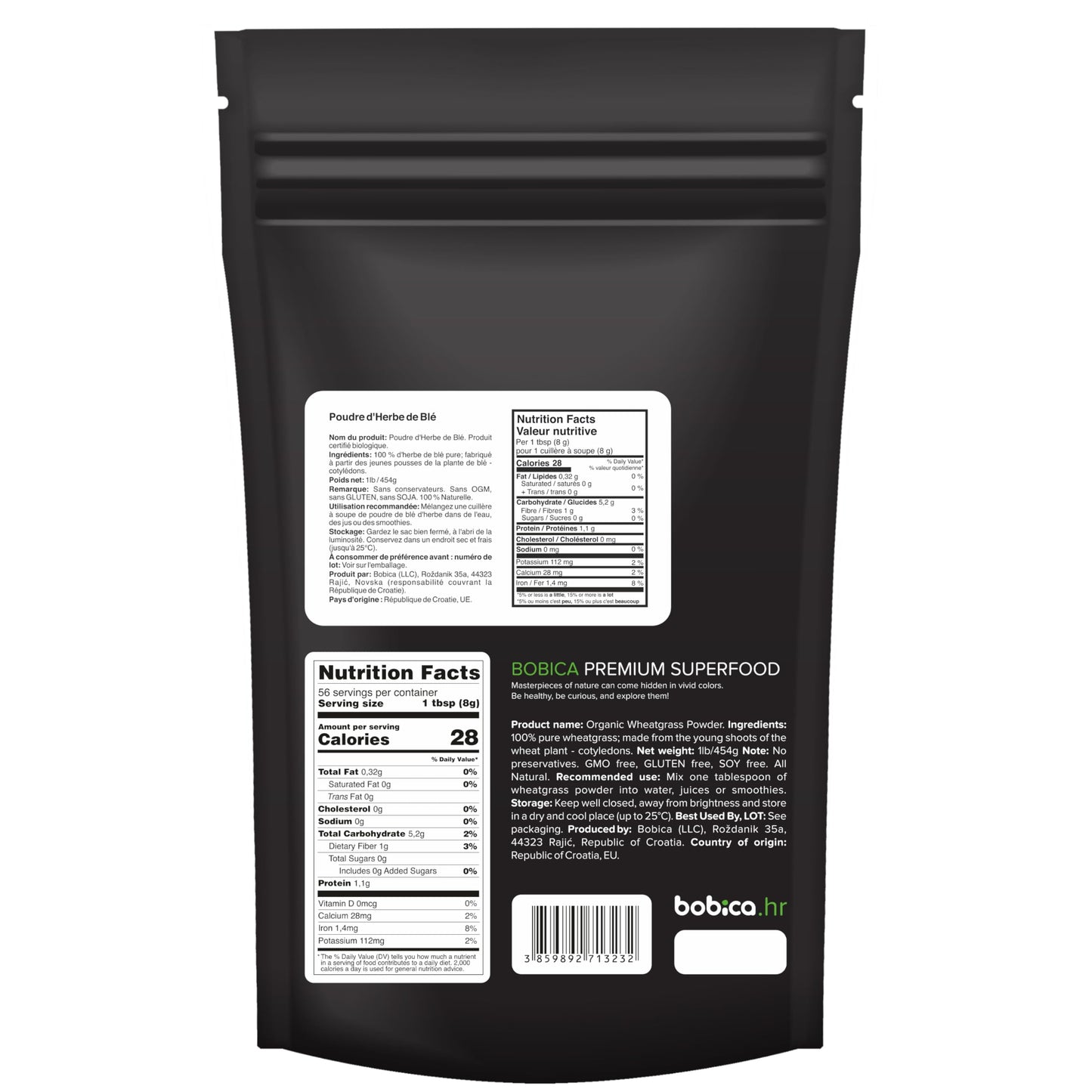b Organic Wheatgrass Powder 1 Count