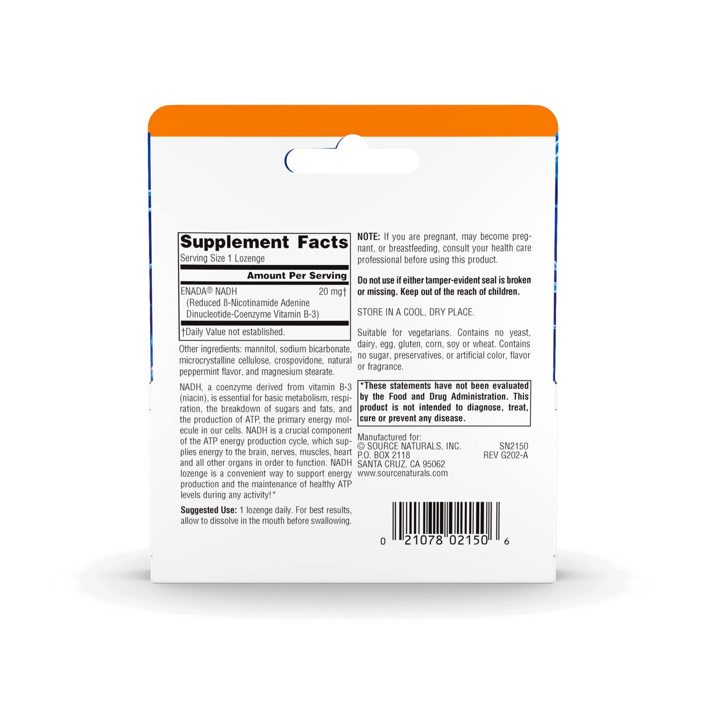 Source Naturals NADH 20mg Lozenges, 30