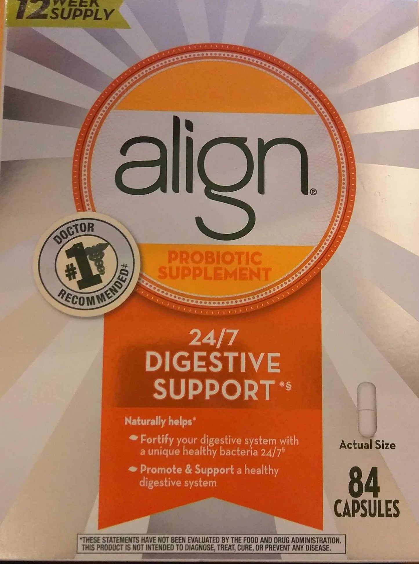 Align Daily Probiotic Supplement Capsules, 84 Count