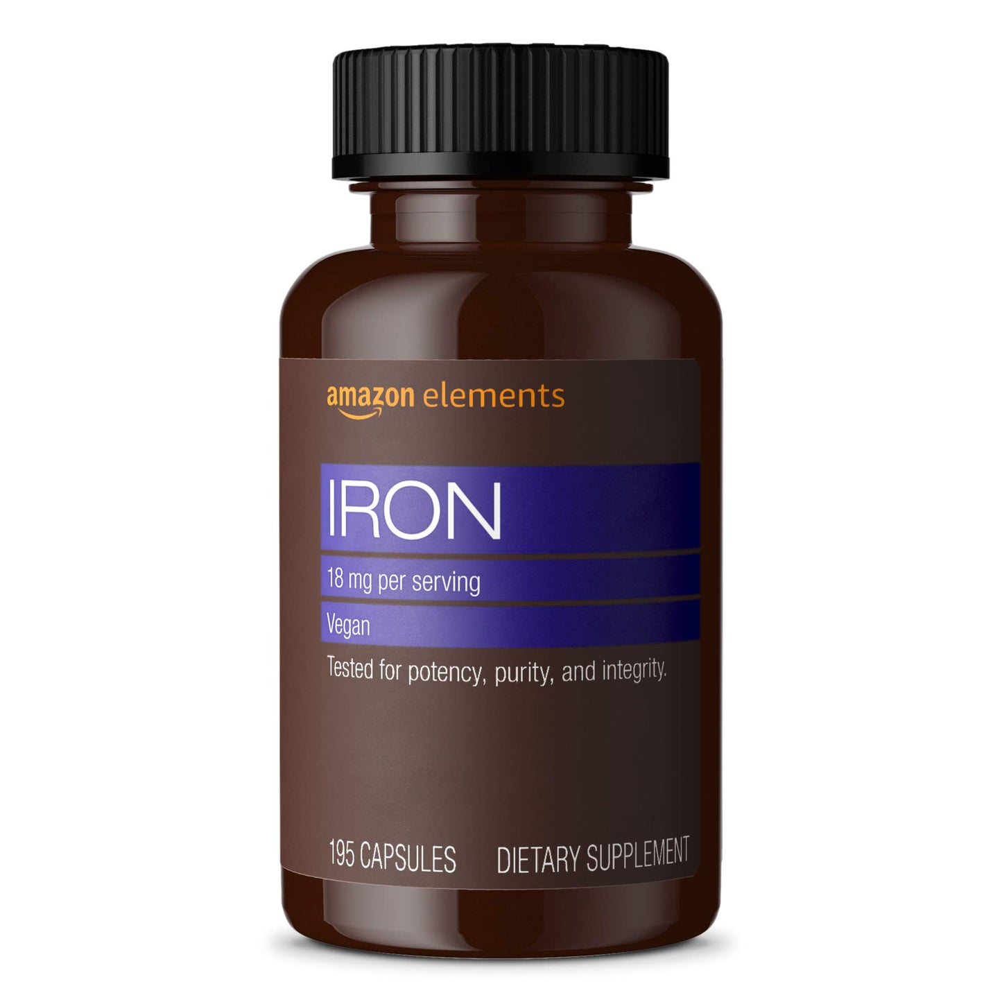 Amazon Elements Iron 18mg Capsules, 195 Count
